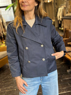 Giacca Trench Corto Blu _ MI.LE. for soku