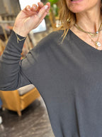 Maglia scollo a V Nero _ Souvenir