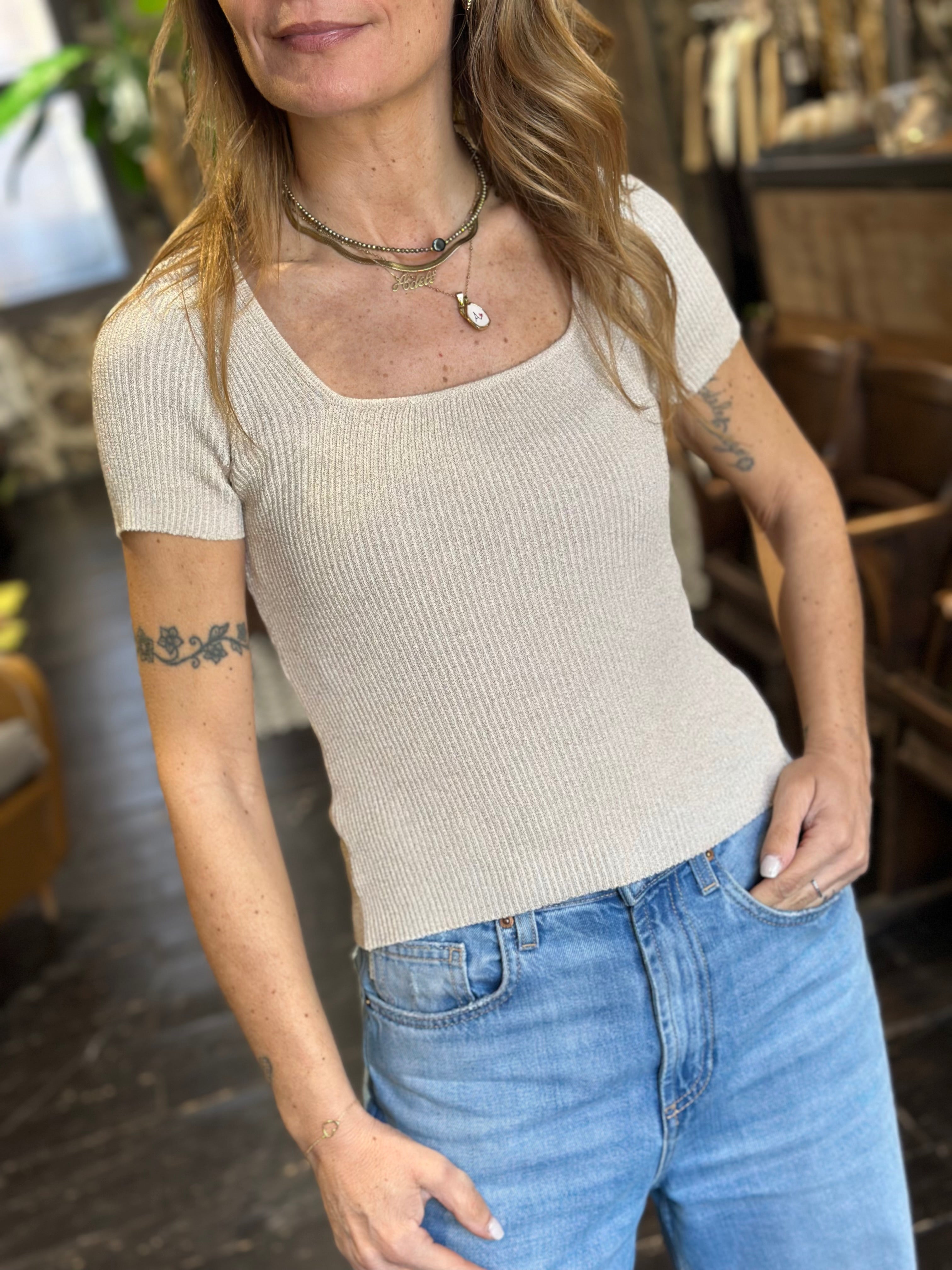 Maglia Lurex Oro_ MI.LE. for soku