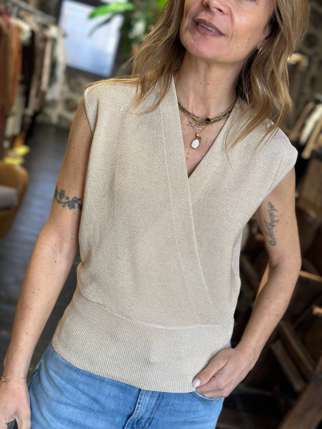 Maglia Incrociata Oro _ MI.LE.for soku