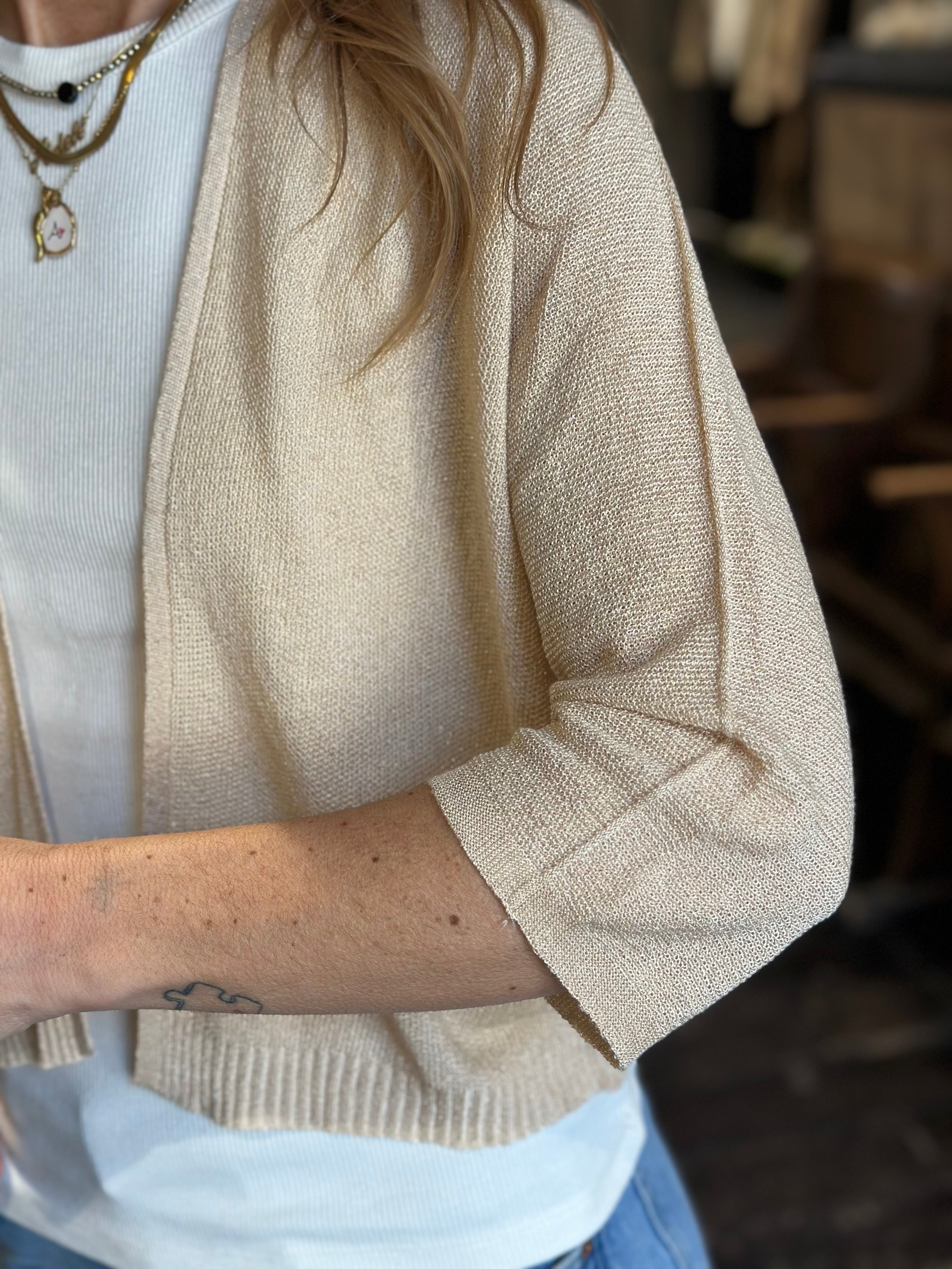 Cardigan Lurex Oro _ MI.LE. for soku