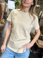 T-Shirt Drappeggio Beige _ Vicolo