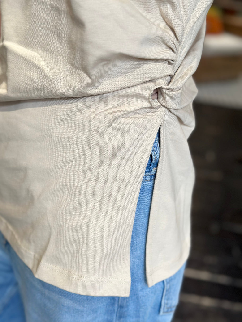T-Shirt Drappeggio Beige _ Vicolo