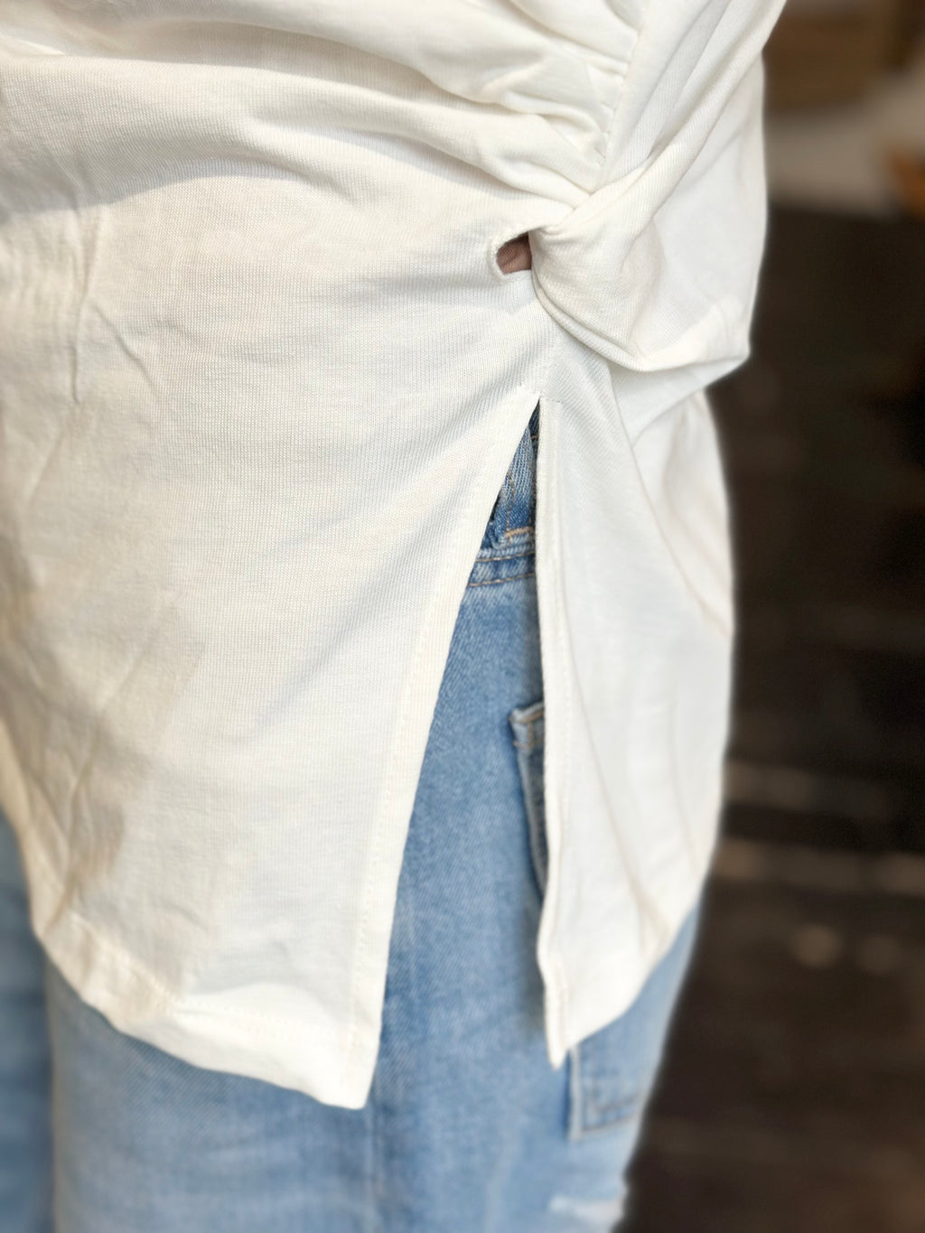 T-Shirt Drappeggio Panna _ Vicolo