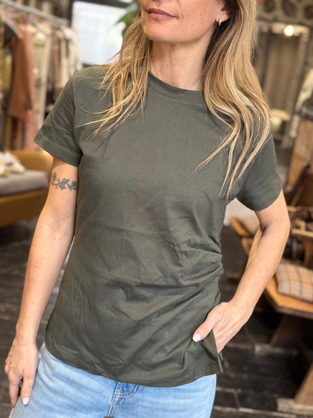 T-Shirt Drappeggio Verde _ Vicolo