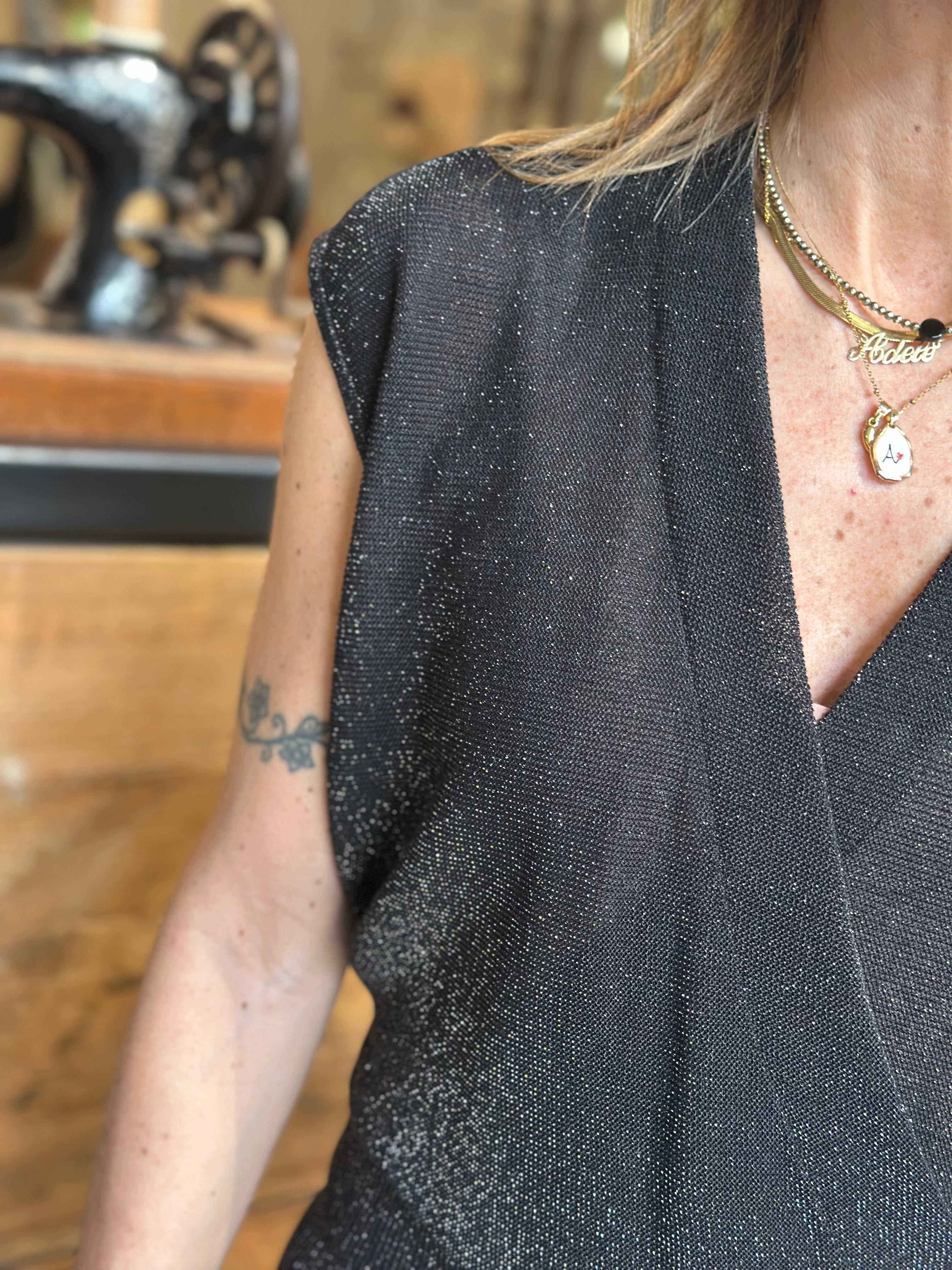 Maglia Incrociata Nero _ MI.LE.for soku