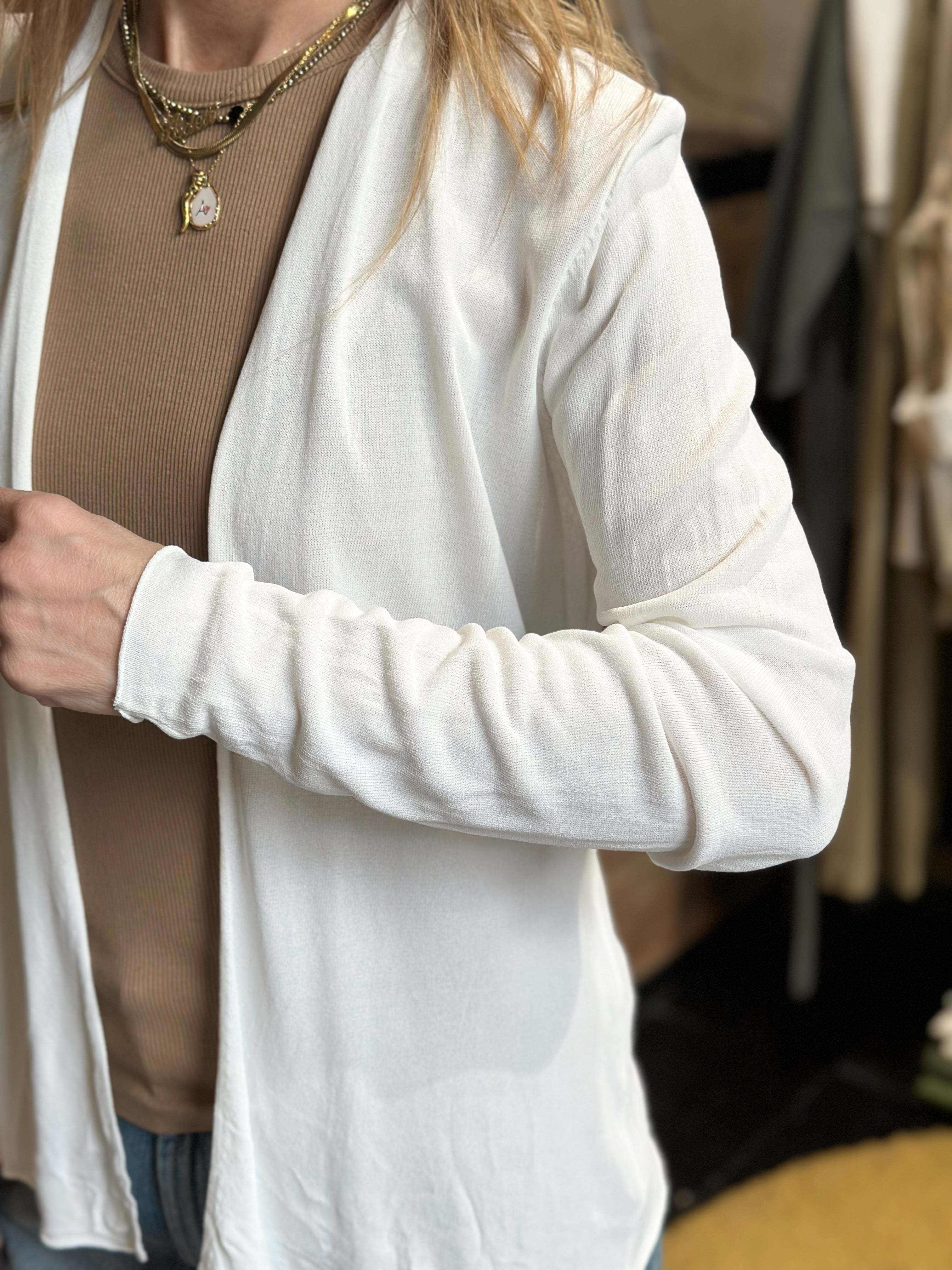 Cardigan Sciallato Bianco _ MI.LE. for soku