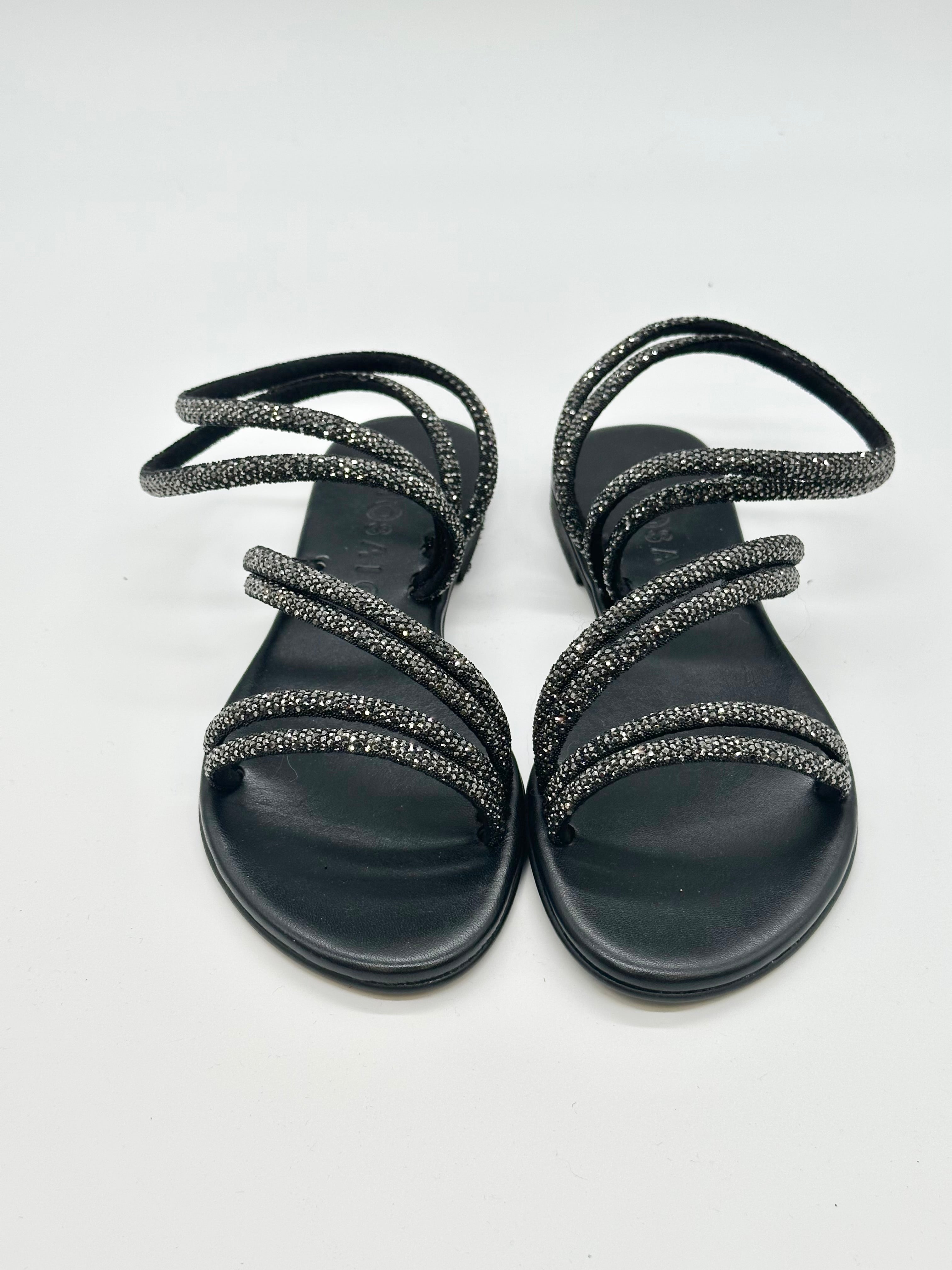 Sandalo Strass Nero _ Mosaic