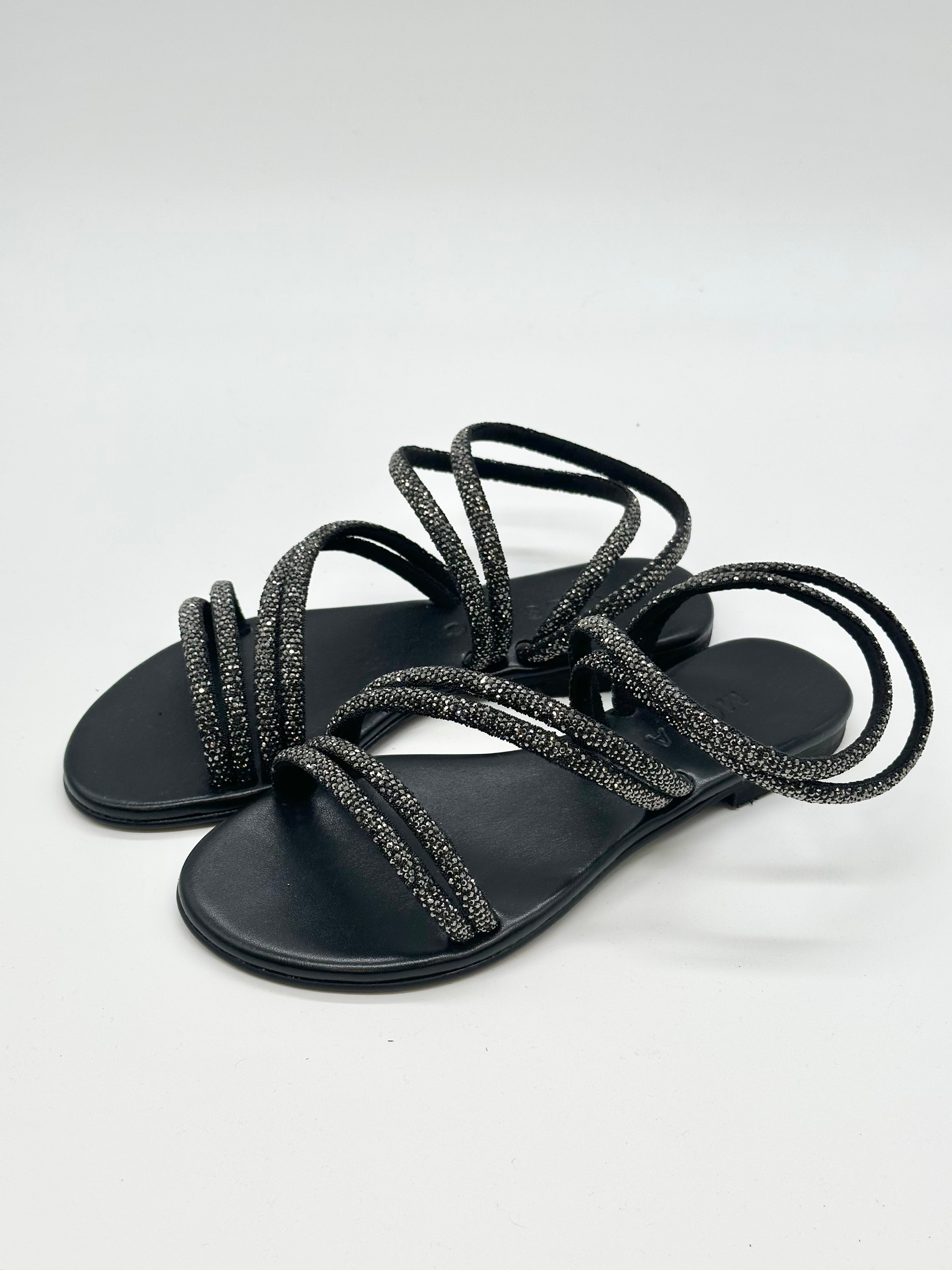 Sandalo Strass Nero _ Mosaic