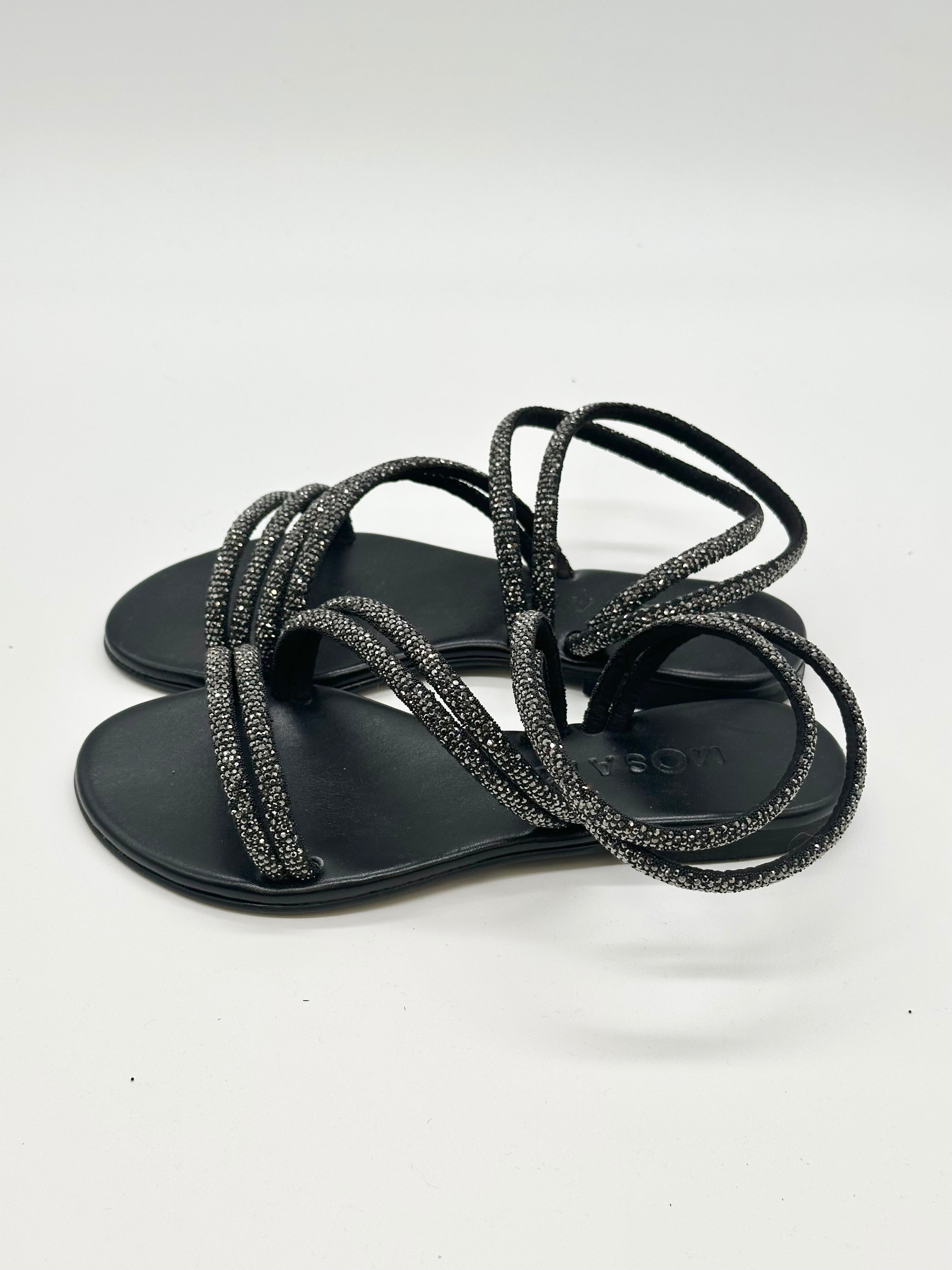Sandalo Strass Nero _ Mosaic