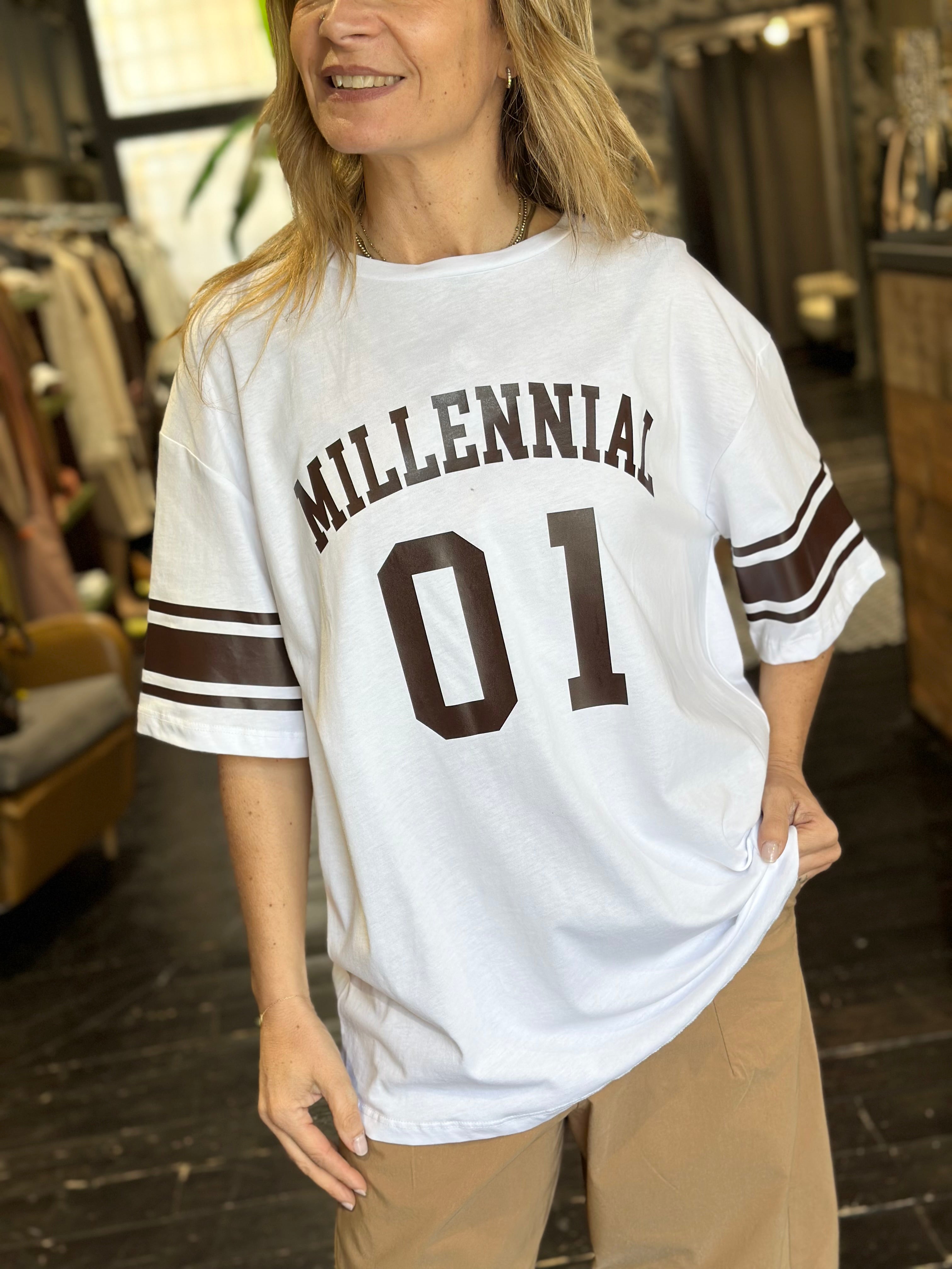 T-Shirt Scritta Panna_ Souvenir