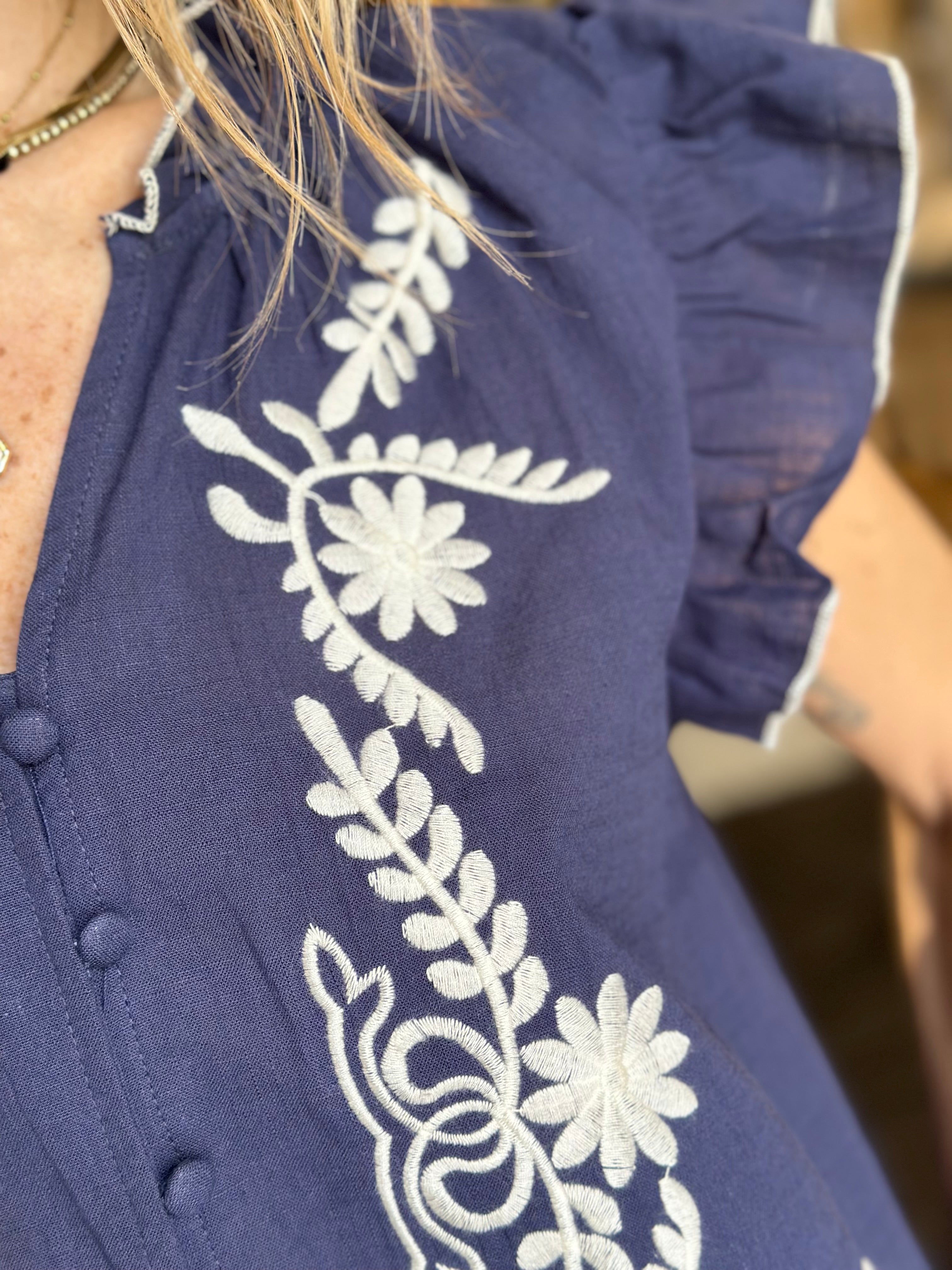 Camicia Volant Blu _ Souvenir