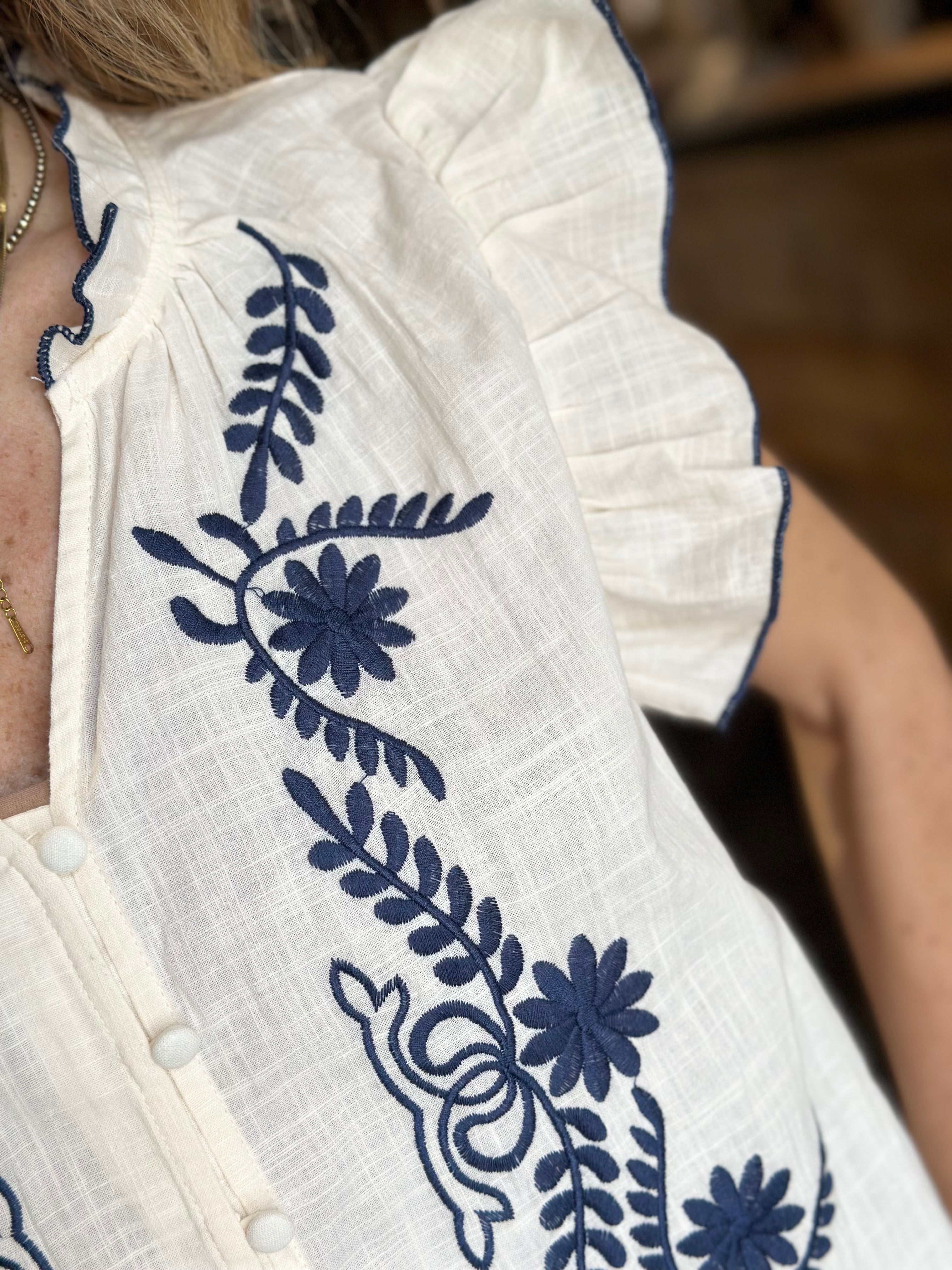 Camicia con Volant Panna _ Souvenir