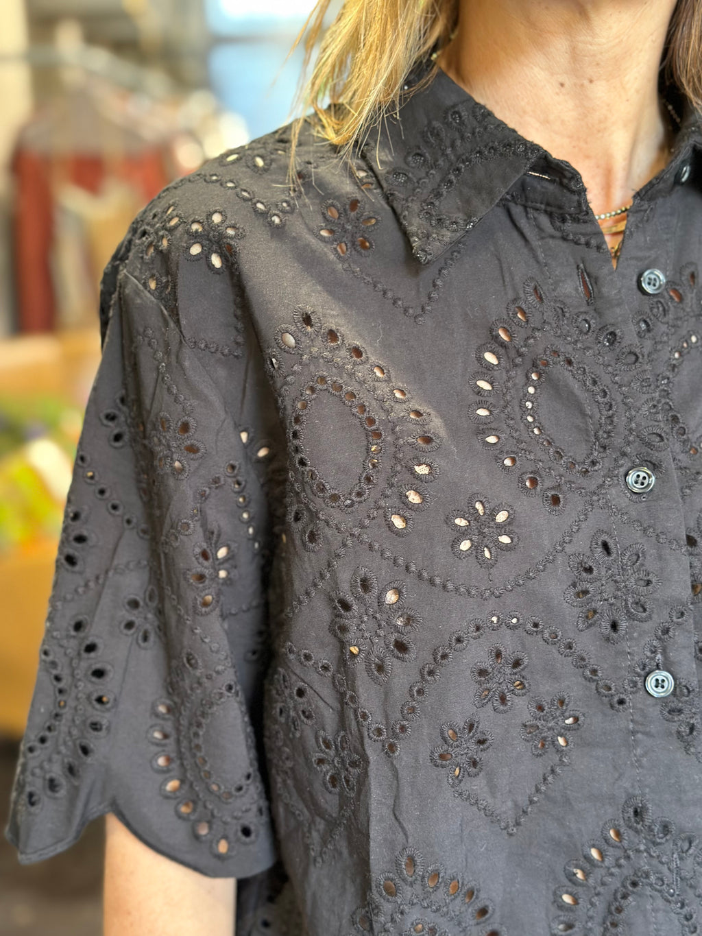 Camicia Sangallo Nero _ MI.LE. for soku