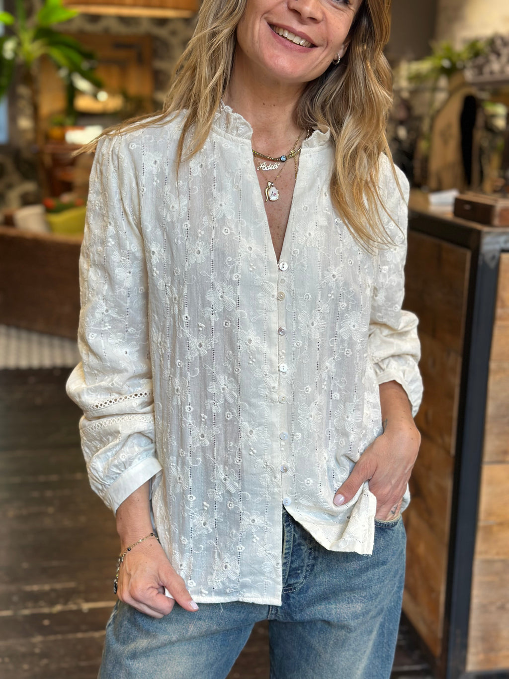 Camicia Ricamata Panna _ Souvenir