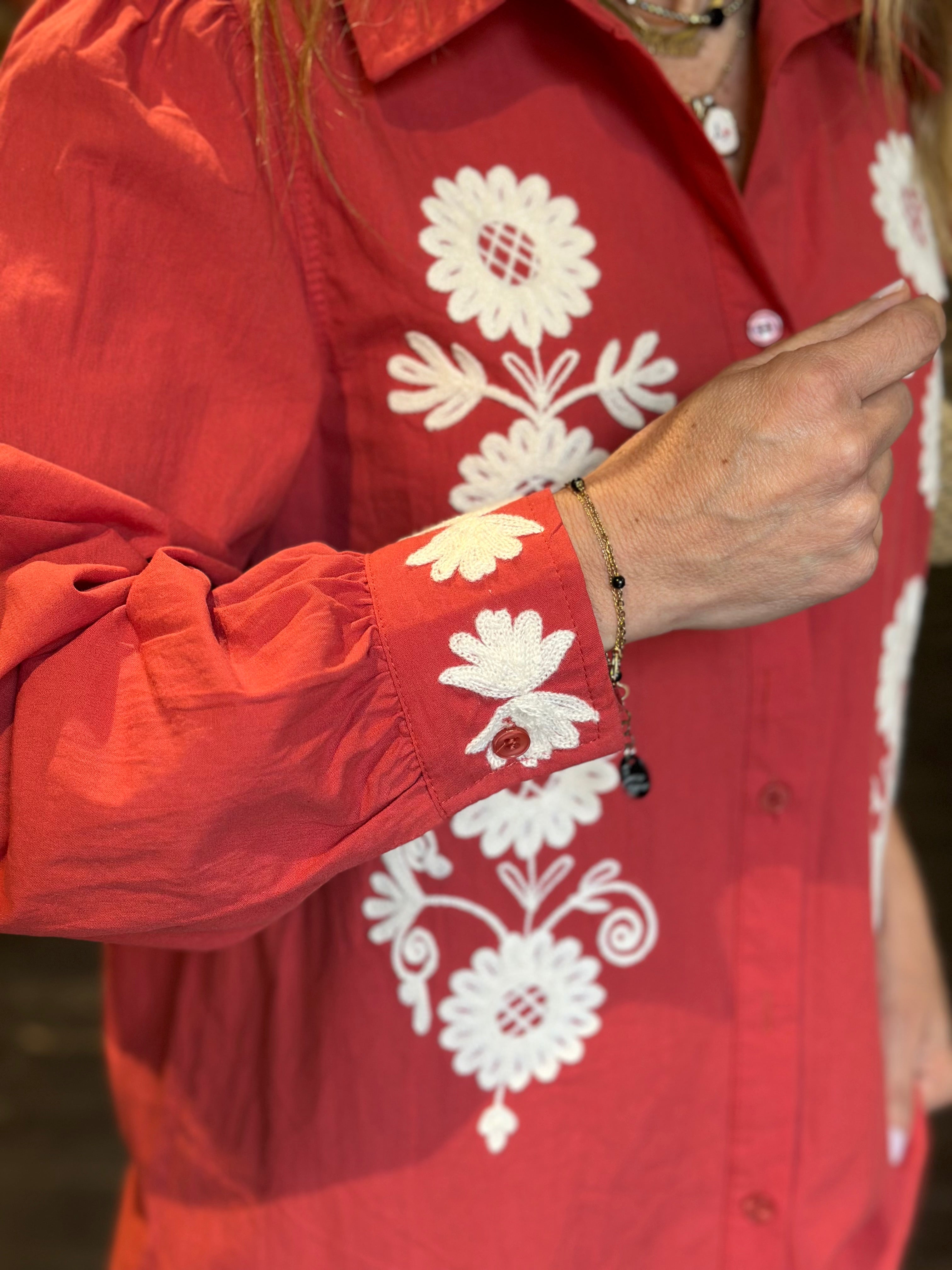 Camicia Ricamo Rossa _ Souvenir