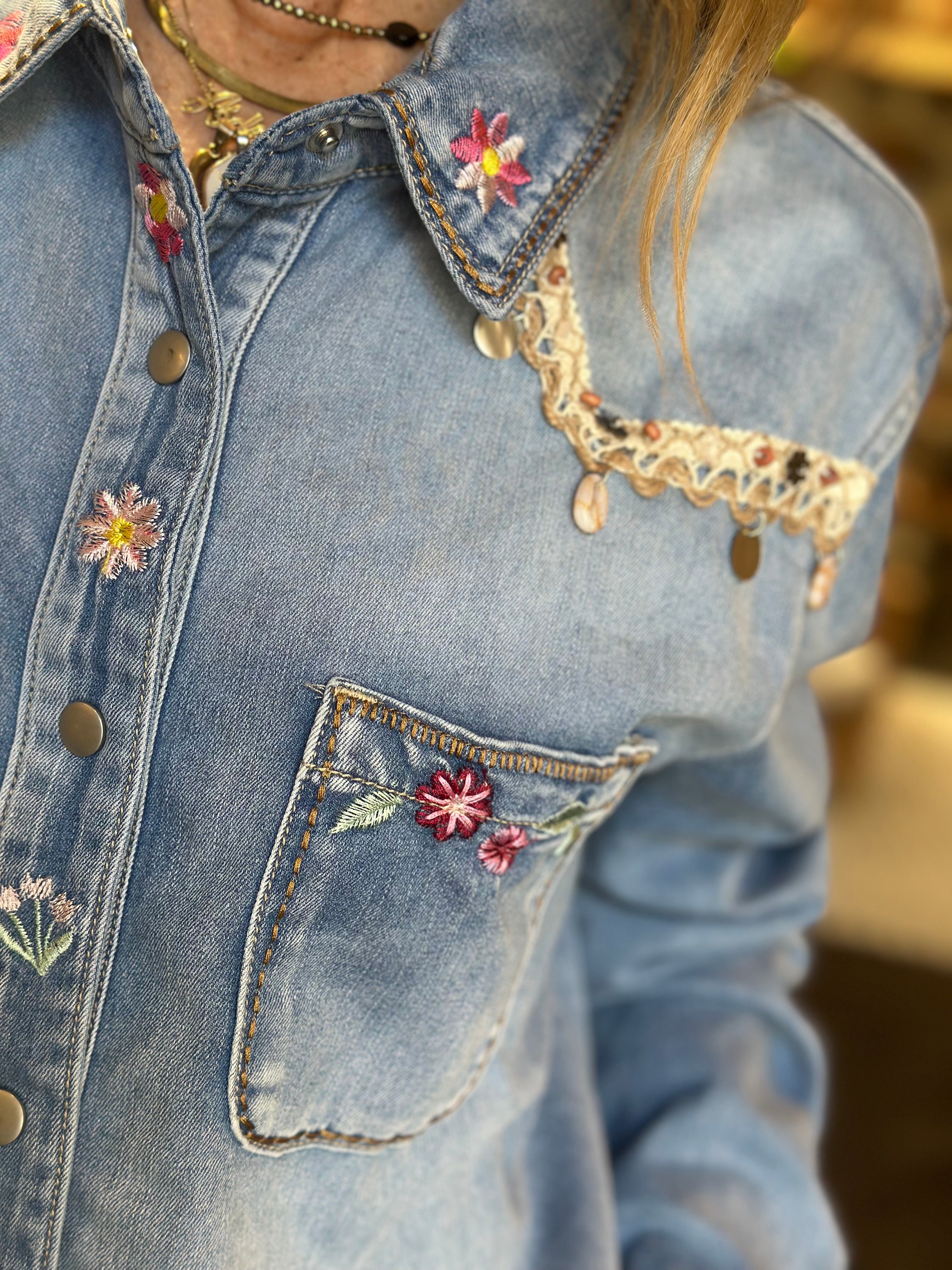 Camicia Denim Ricamata_ Souvenir