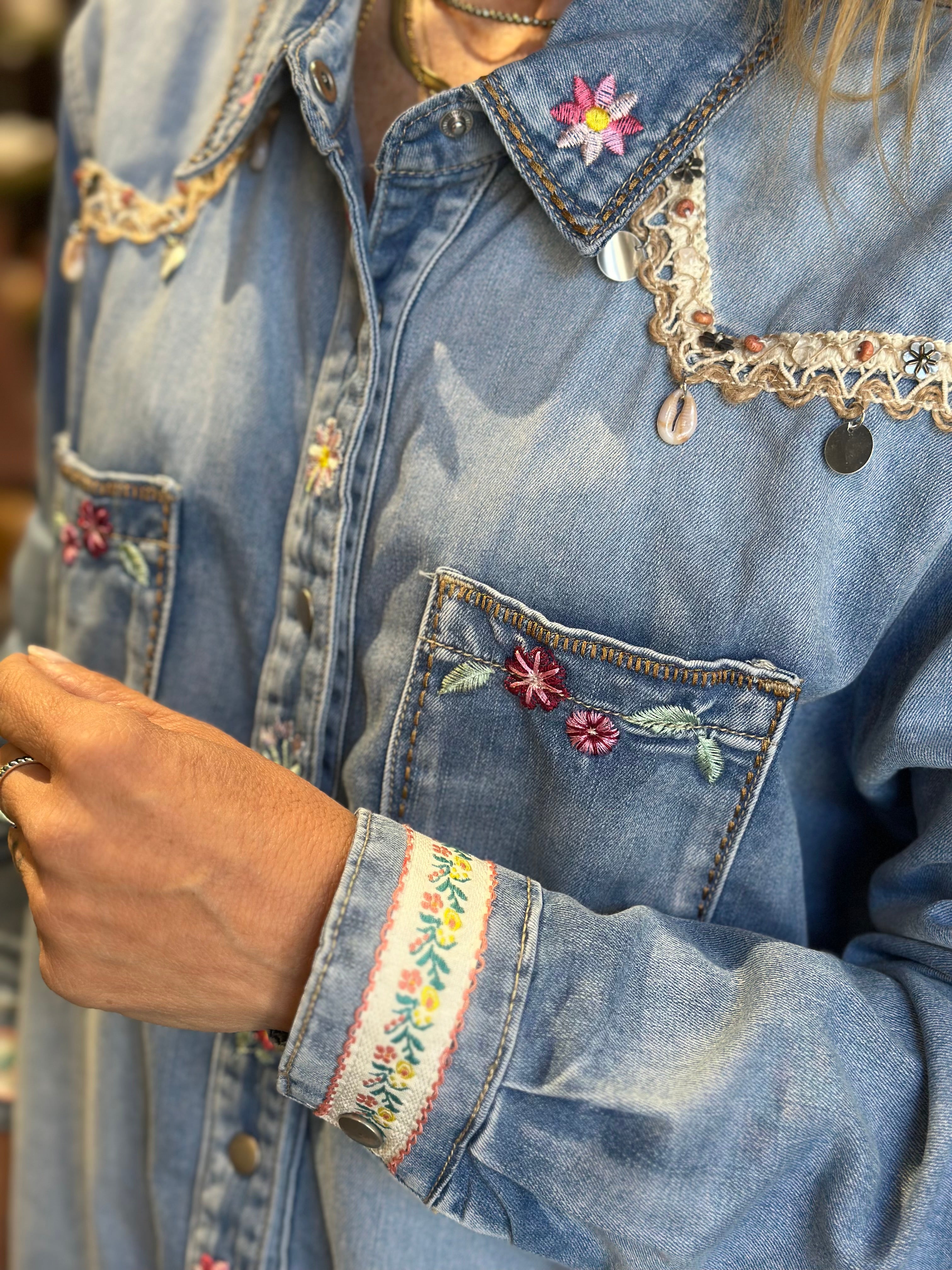 Camicia Denim Ricamata_ Souvenir