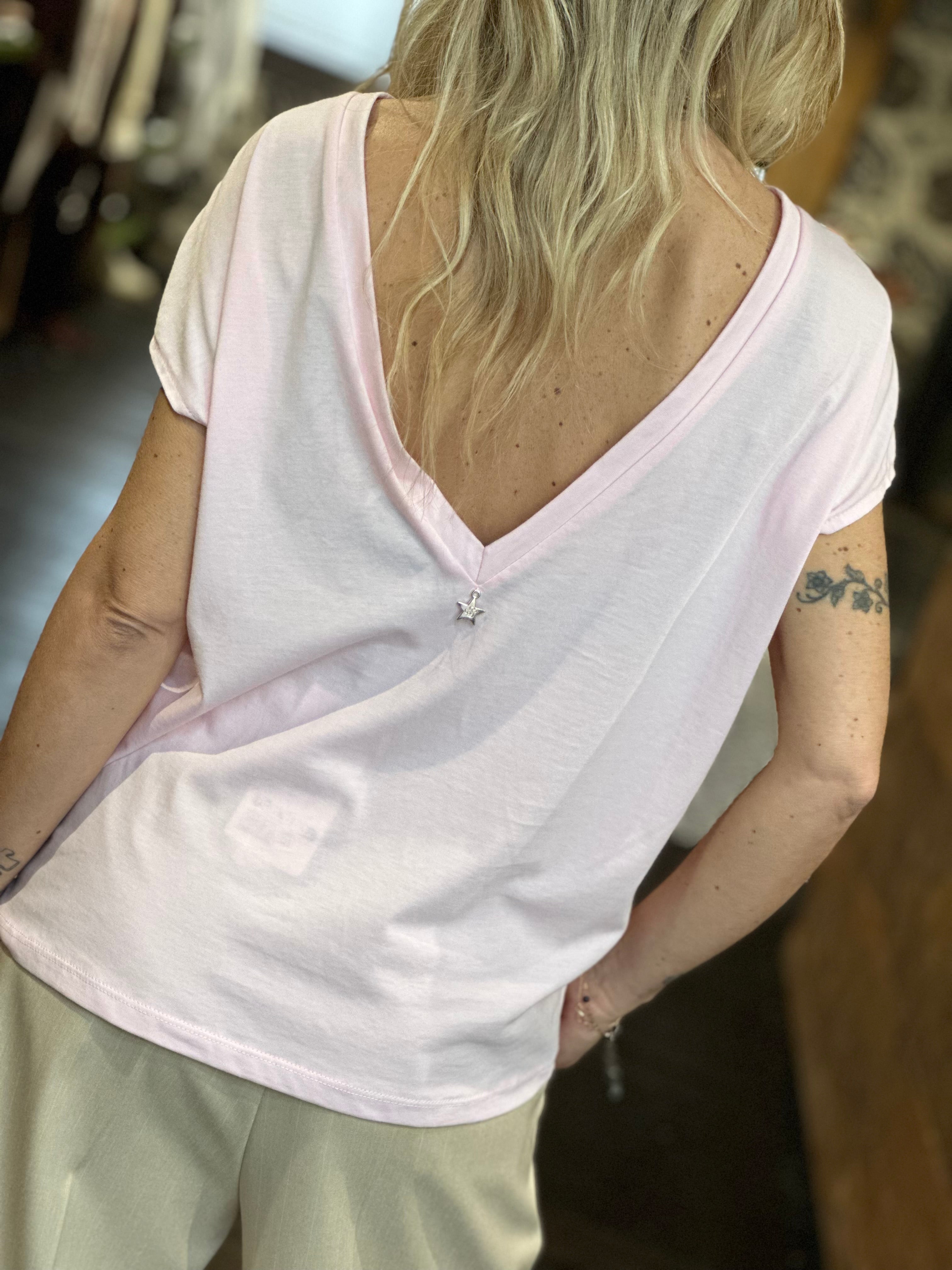 T-Shirt Scollo dietro Rosa _ Souvenir