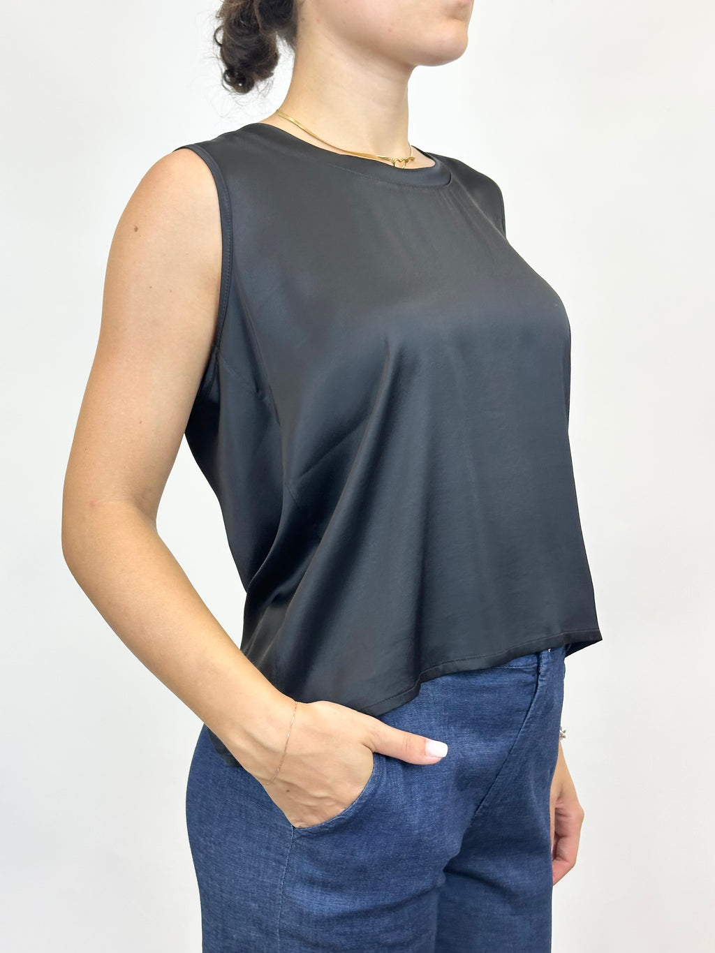 Canotta Satin  Nero _ Vicolo