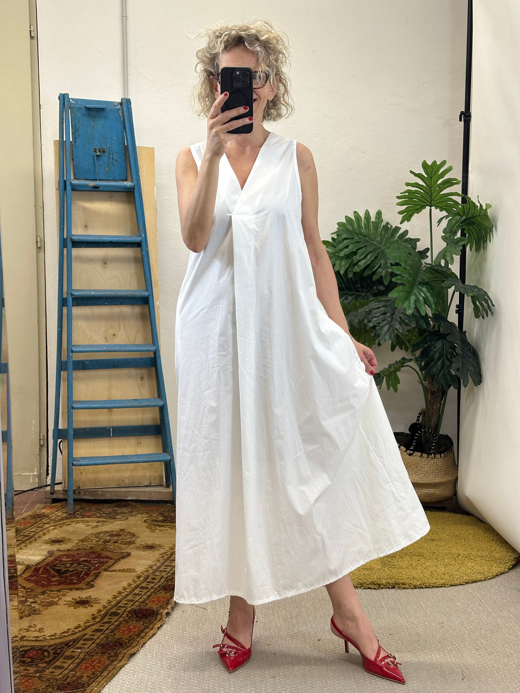 Abito Scollo a V Bianco _ MI.LE. for soku