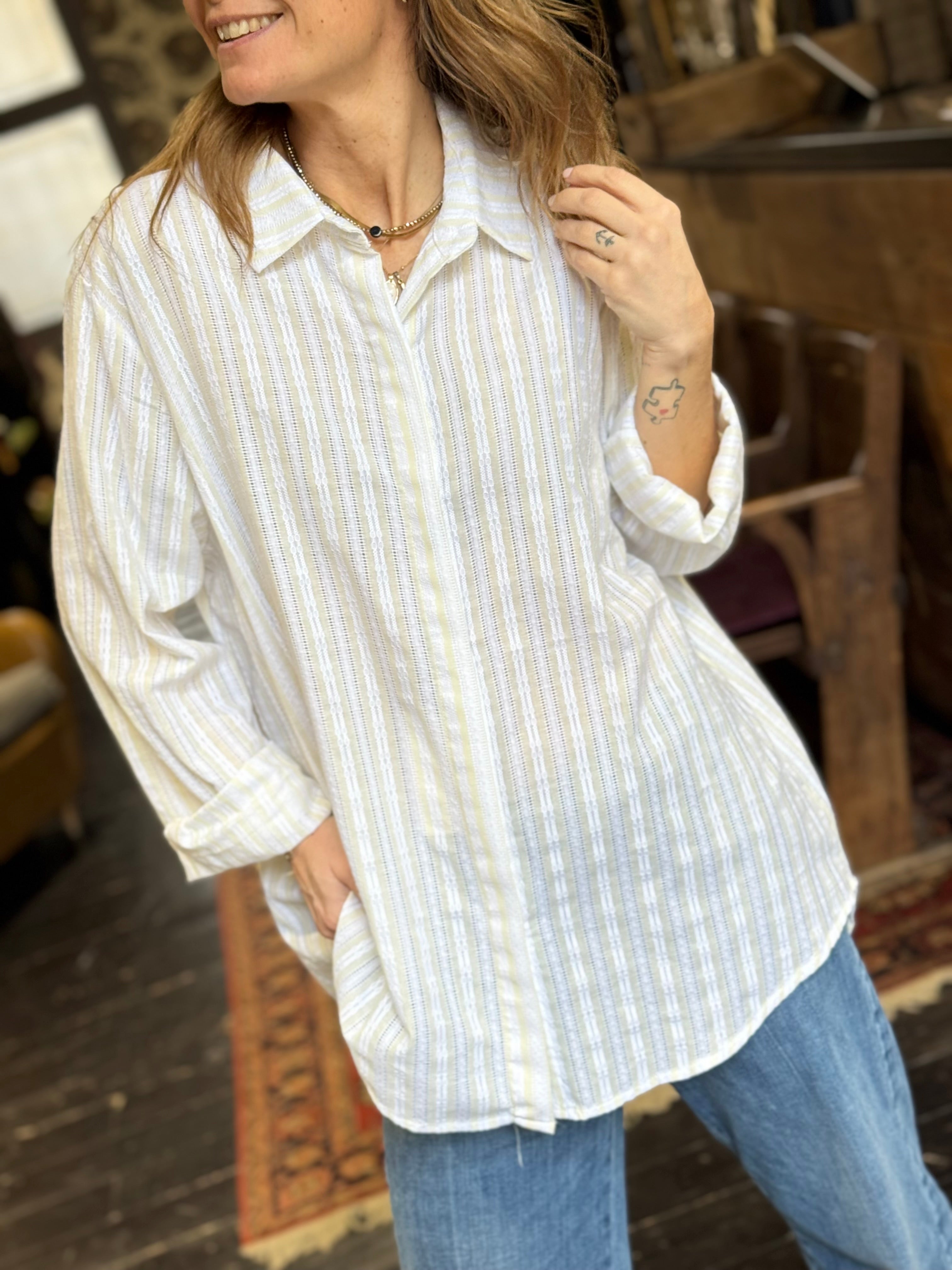 Camicia Riga+ Ricamo Giallo _ Mi.LE. for soku