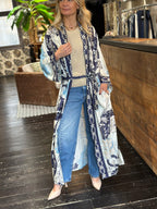 kimono Lungo Fantasia Blu _ Pahiesa