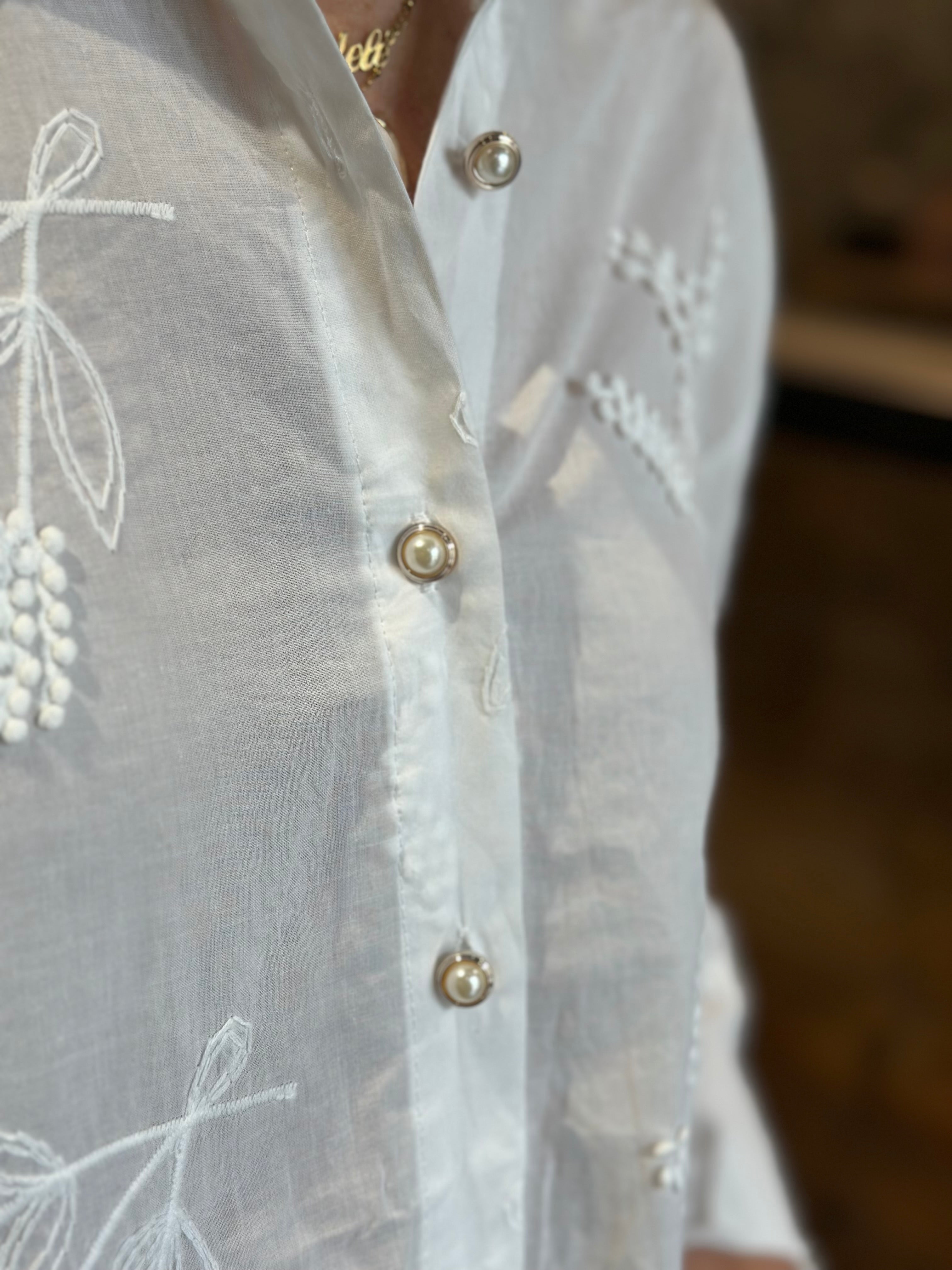 Camicia Ricamata Bianca _ MI.LE. for soku