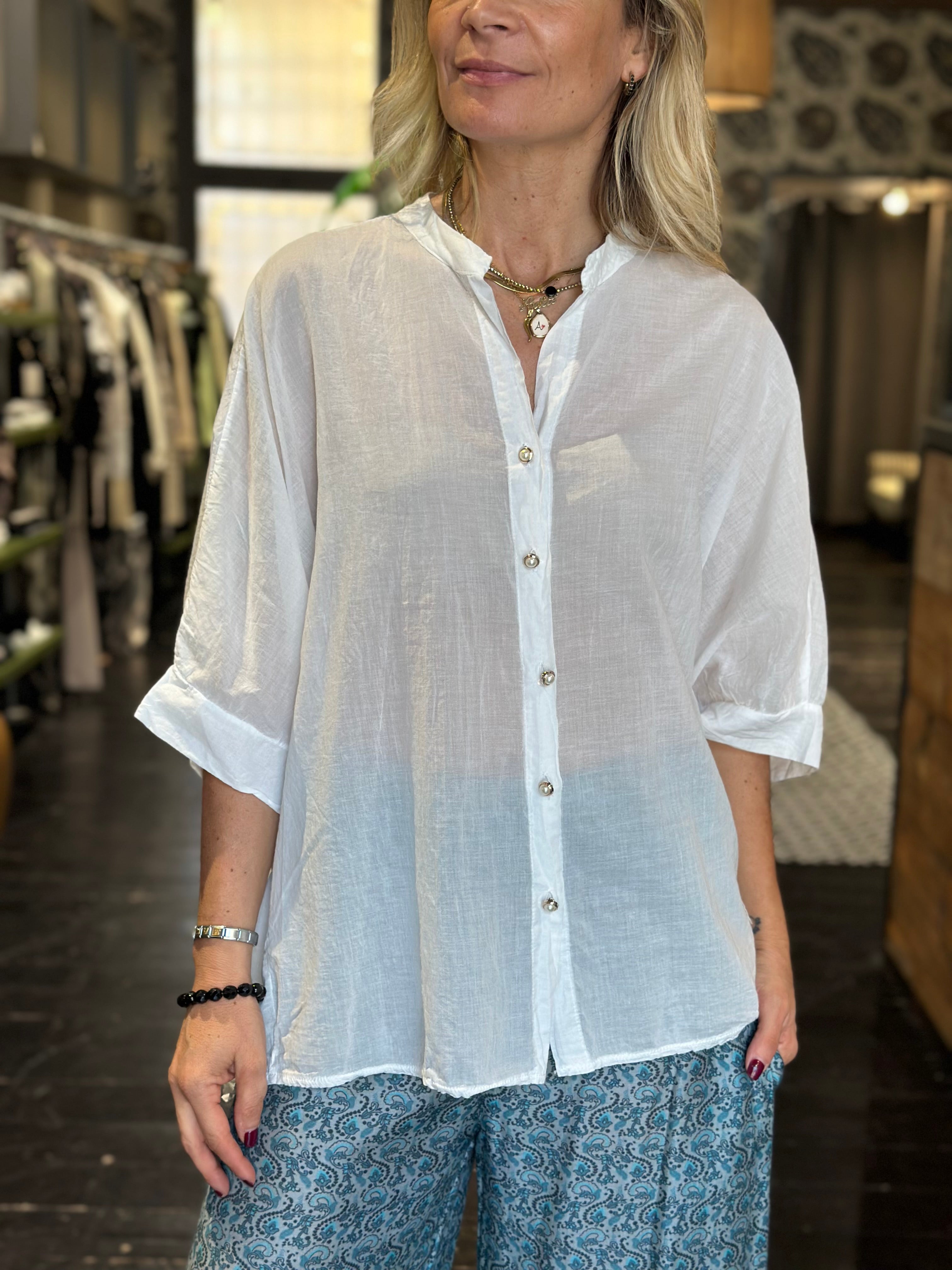 Camicia Bianca Mussola _ MI.LE.for soku