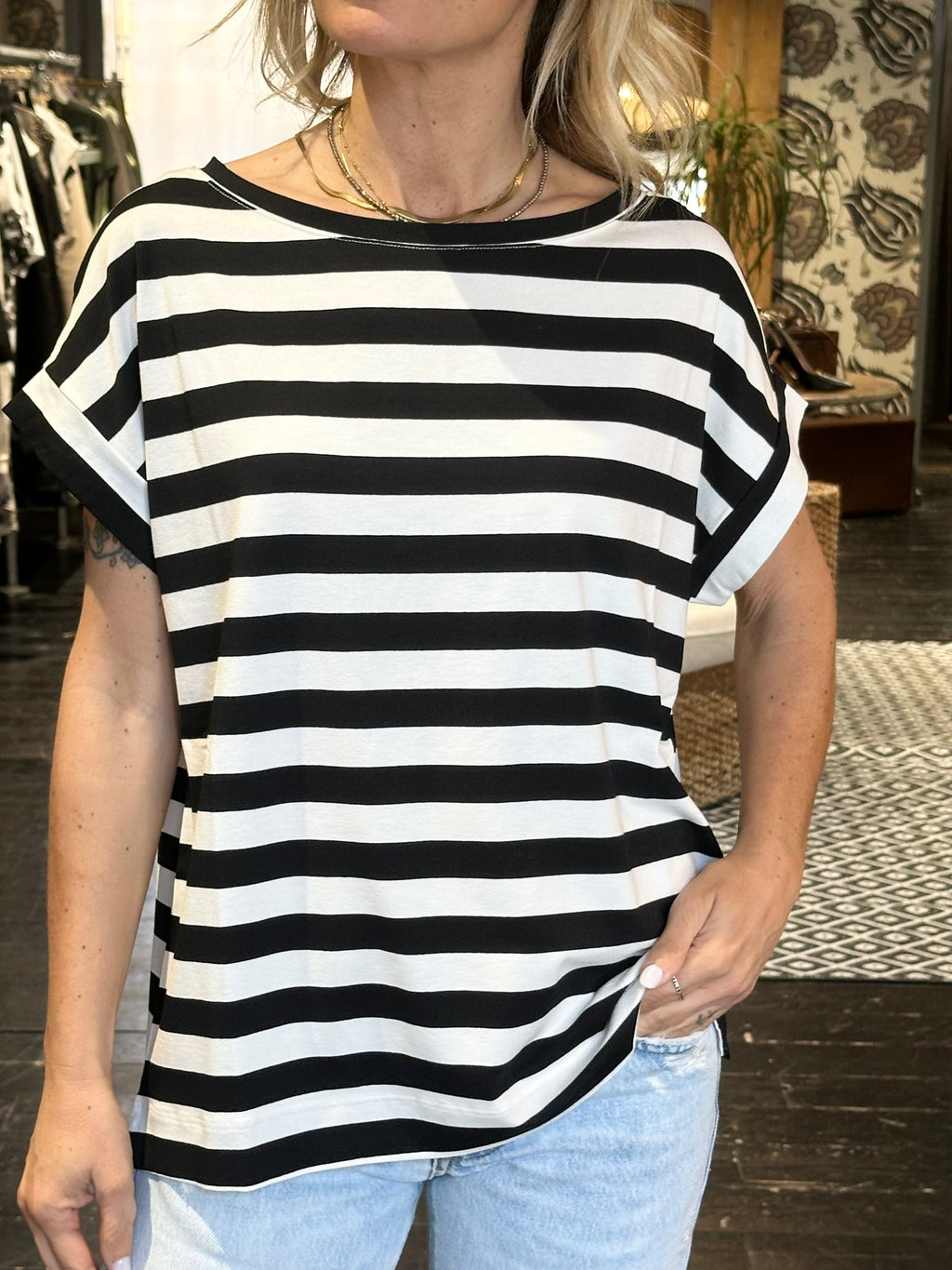 T-Shirt Naturale/Nero _ Vicolo