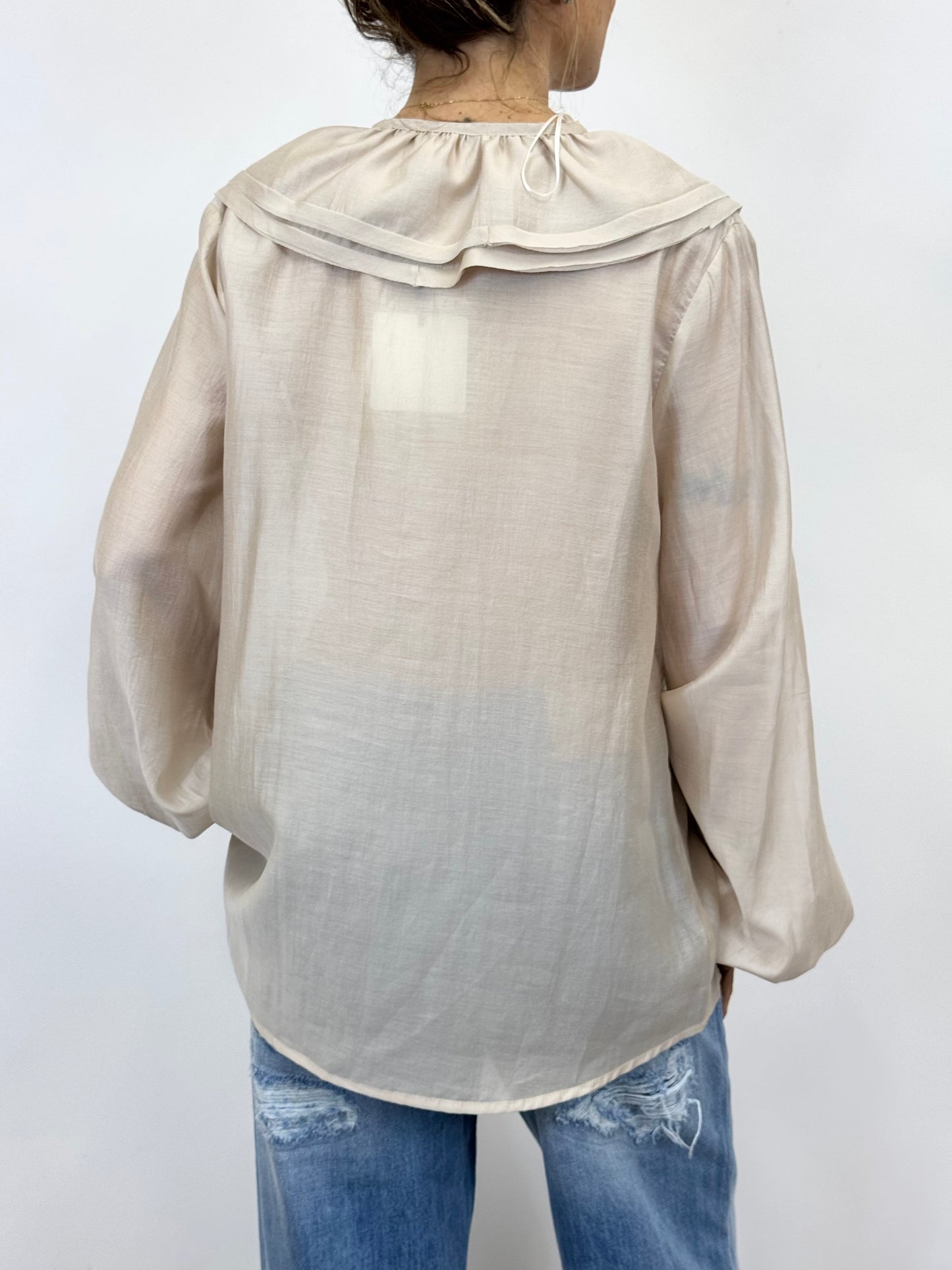 Camicia Rouches Beige