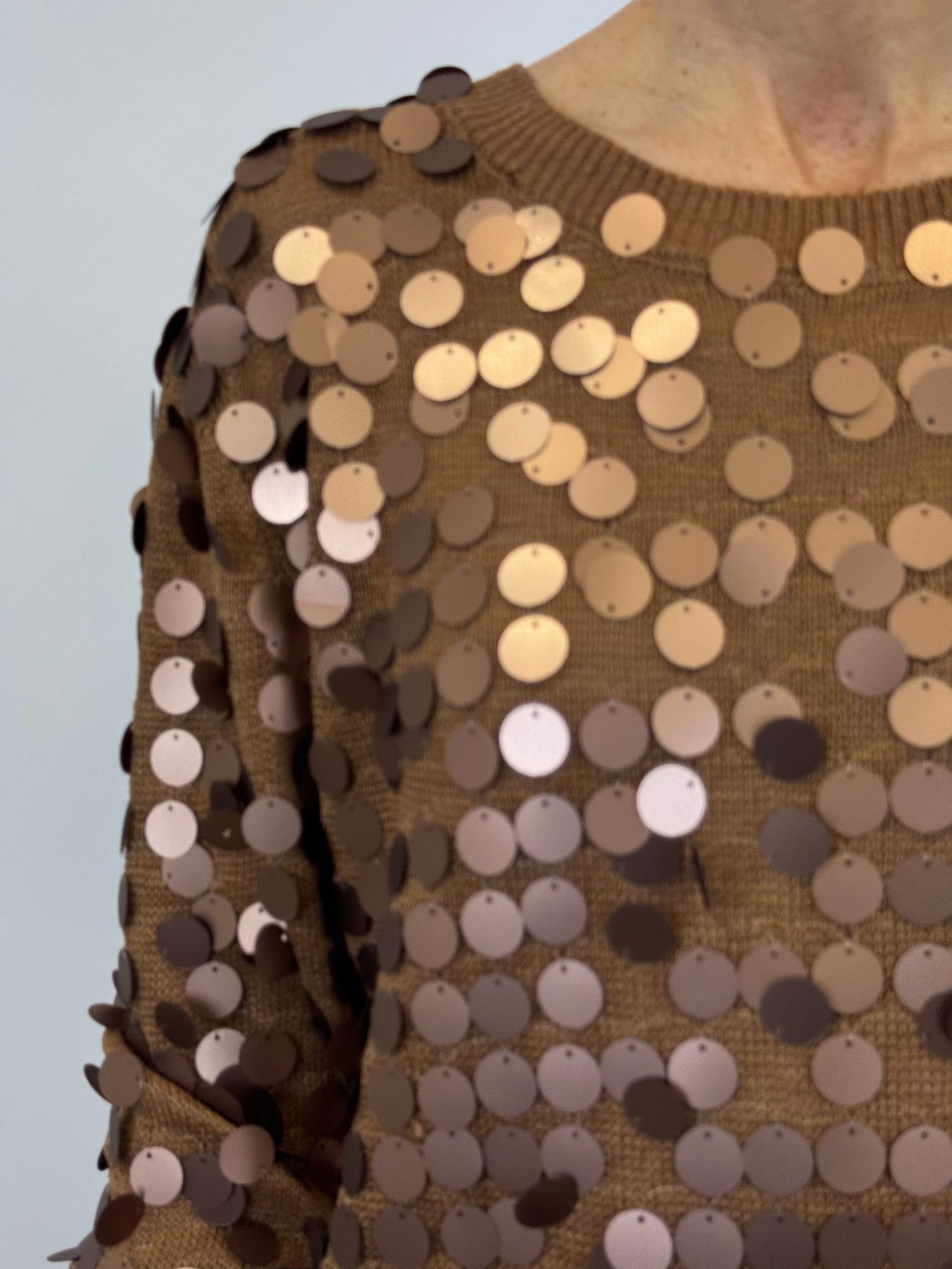 Maglia Paillettes Cuoio