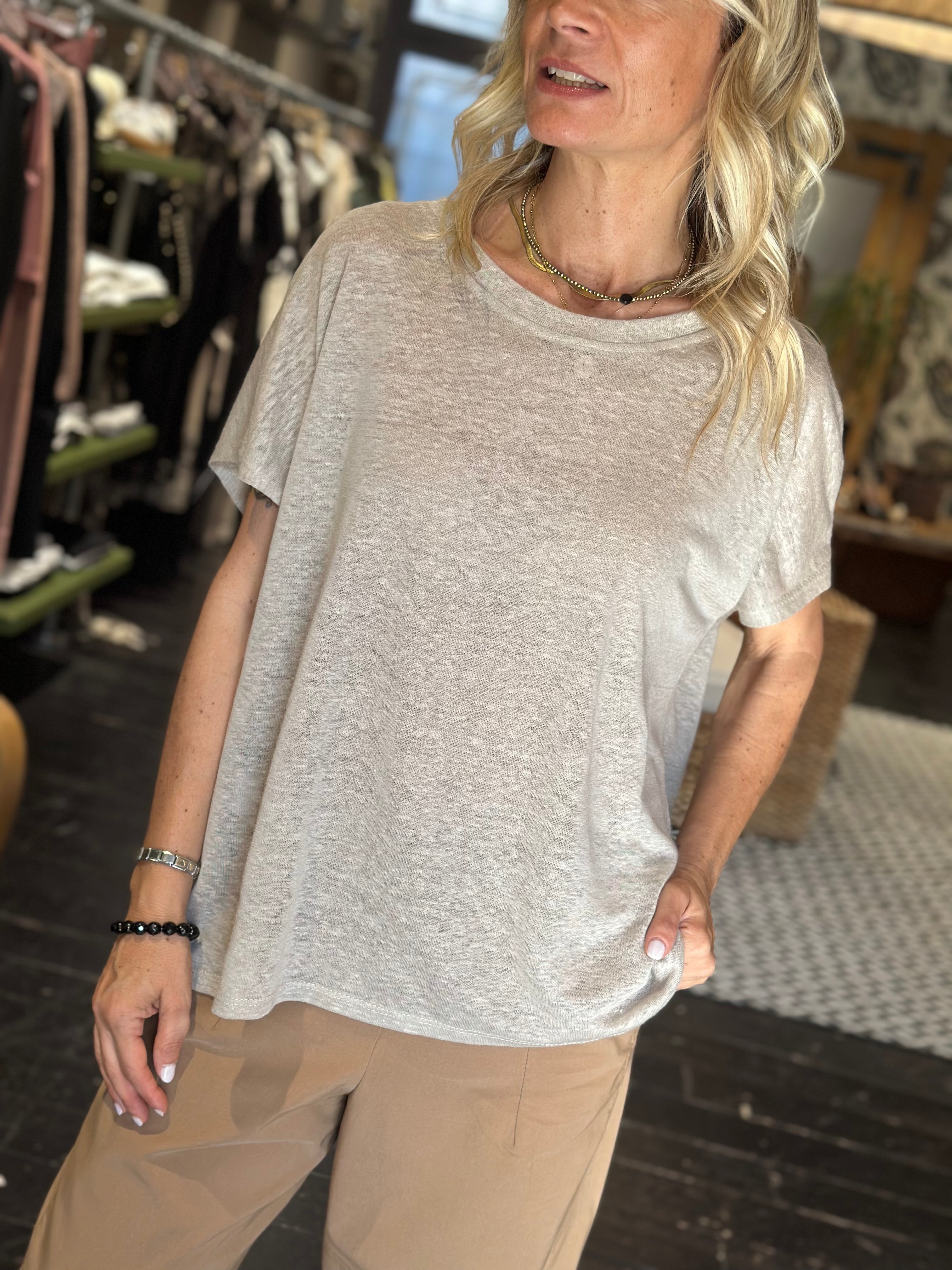 T-Shirt Lino Over Beige _ Myastreet