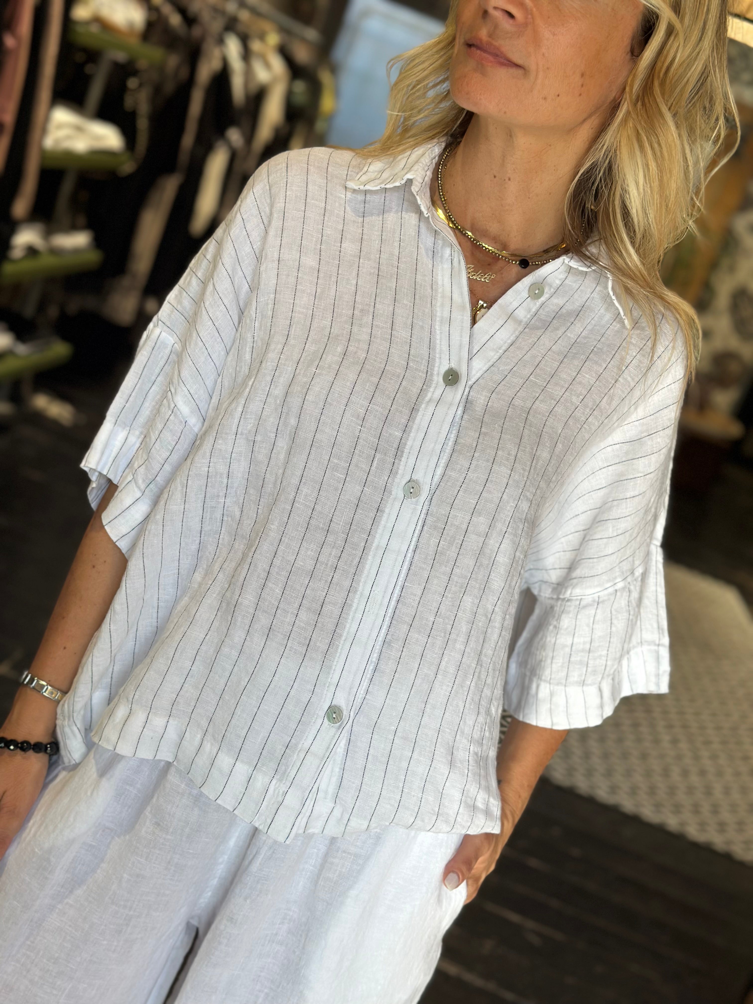 Camicia Gessata Bianco_ Myastreet