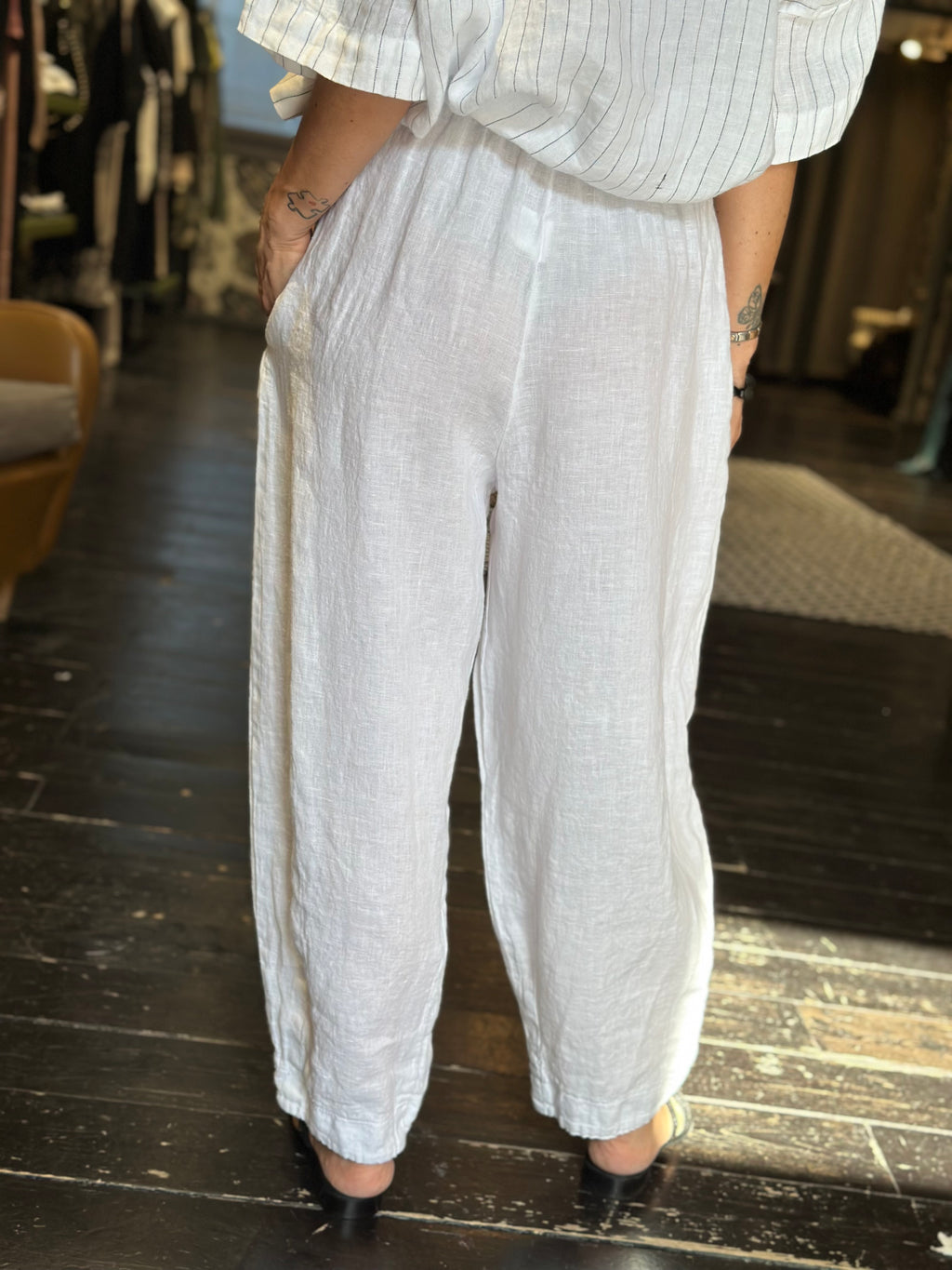 Pantalone Lino Bianco _ Myastreet