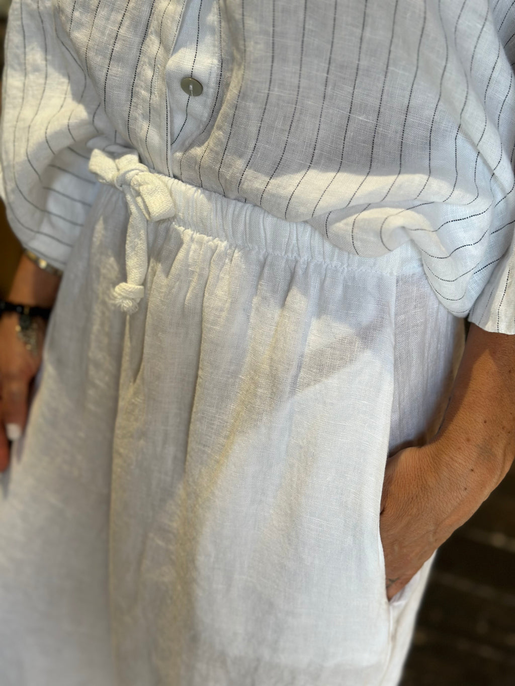 Pantalone Lino Bianco _ Myastreet