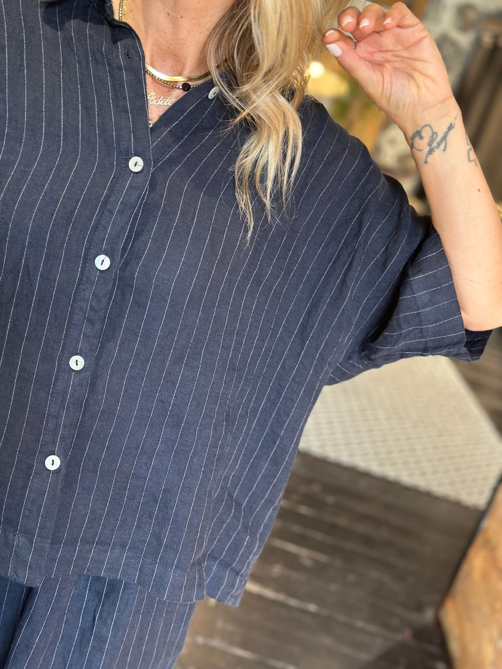 Camicia Gessata Blu _ Myastreet
