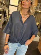Camicia Mussola Blu _ Vicolo