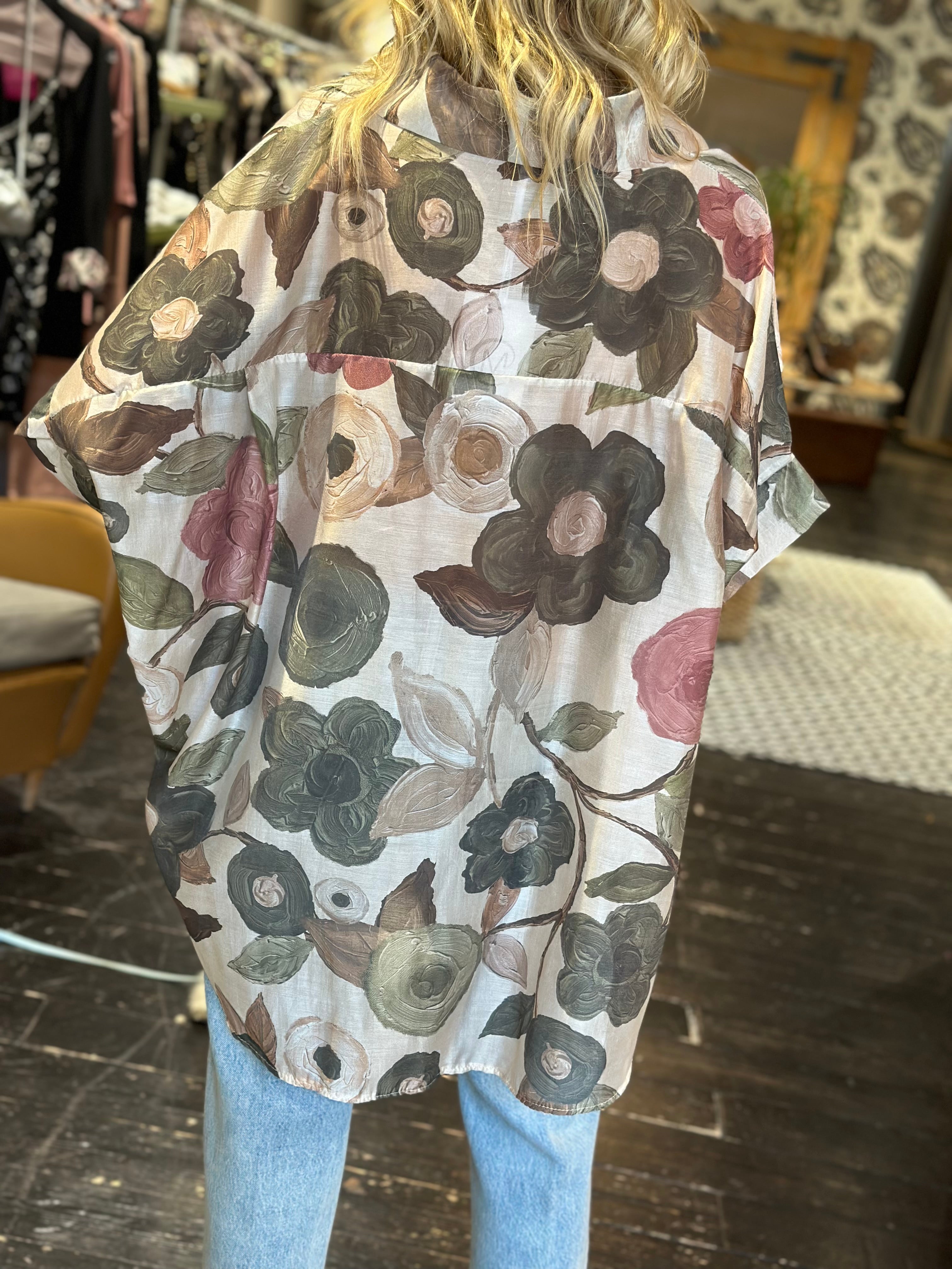 Camicia Fiori Verde _ Myastreet