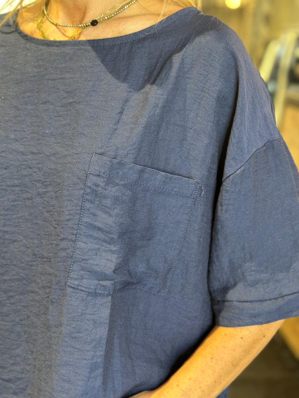 Blusa Girocollo Blu _ Myastreet