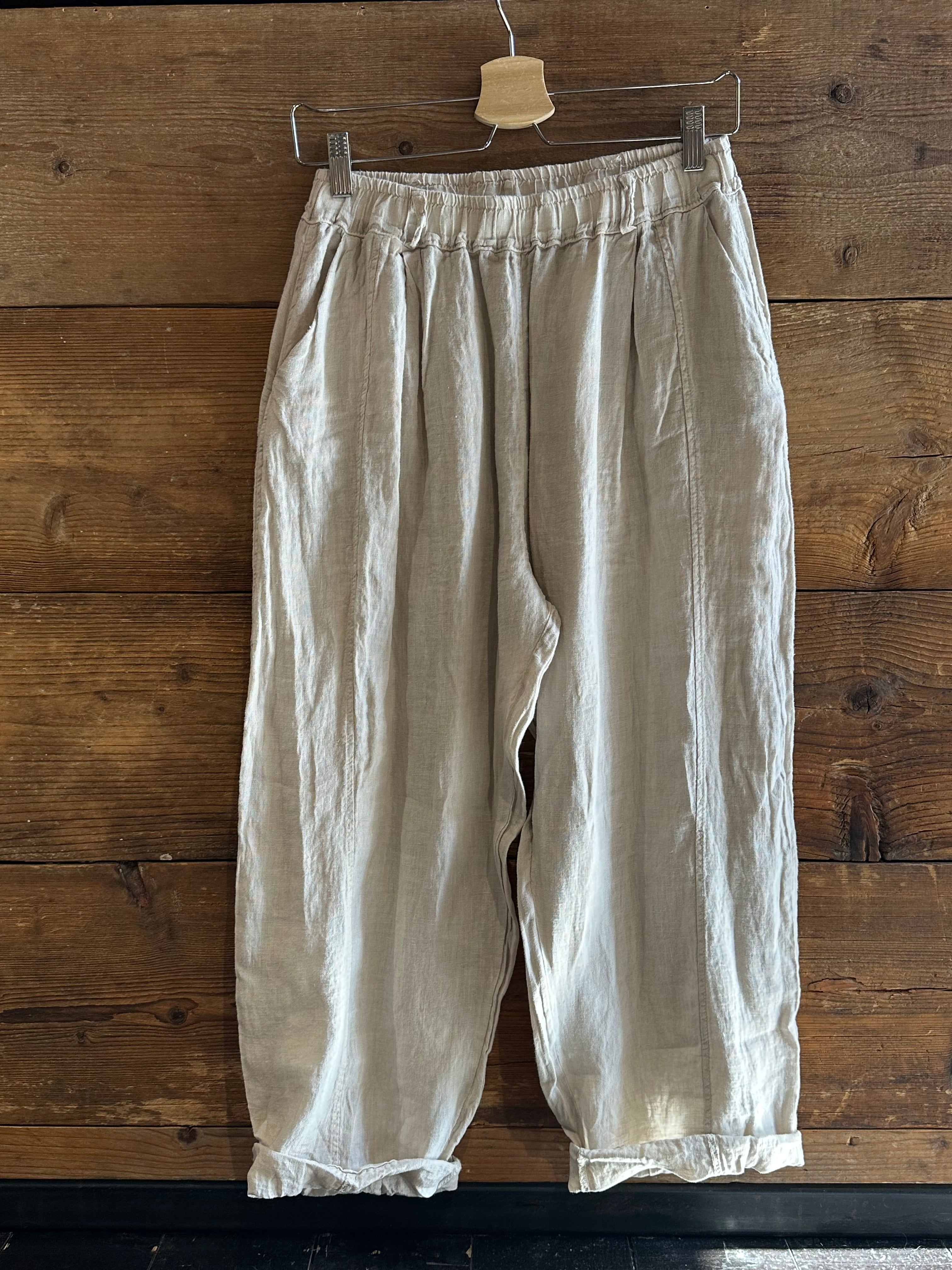 Pantaloni Stella lino beige _MI.LE: for soku