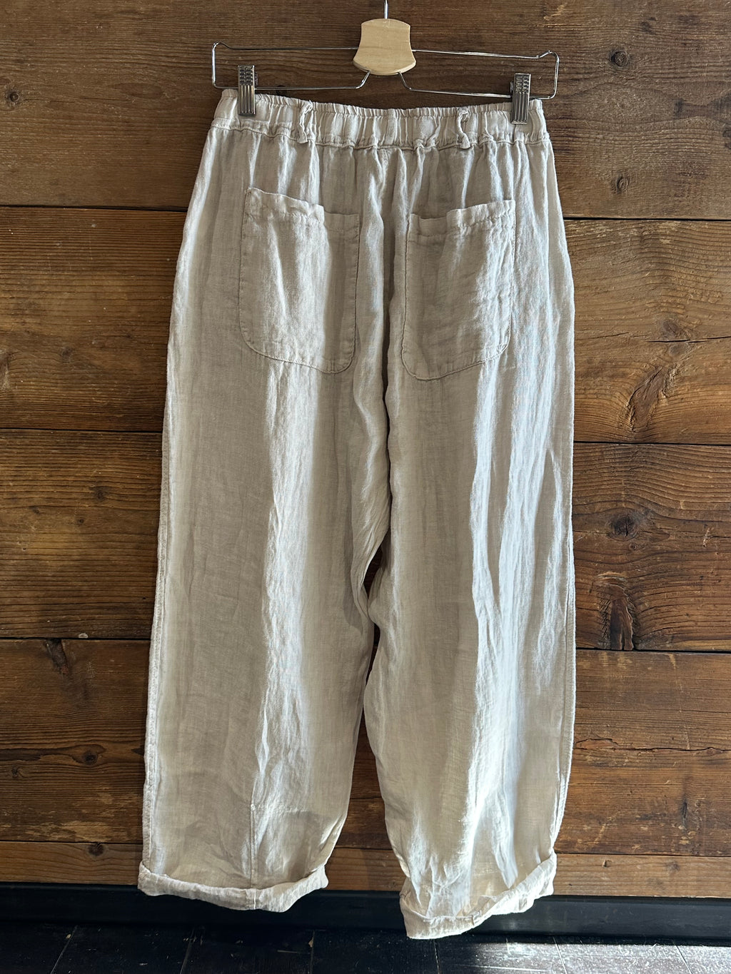 Pantaloni Stella lino beige _MI.LE: for soku
