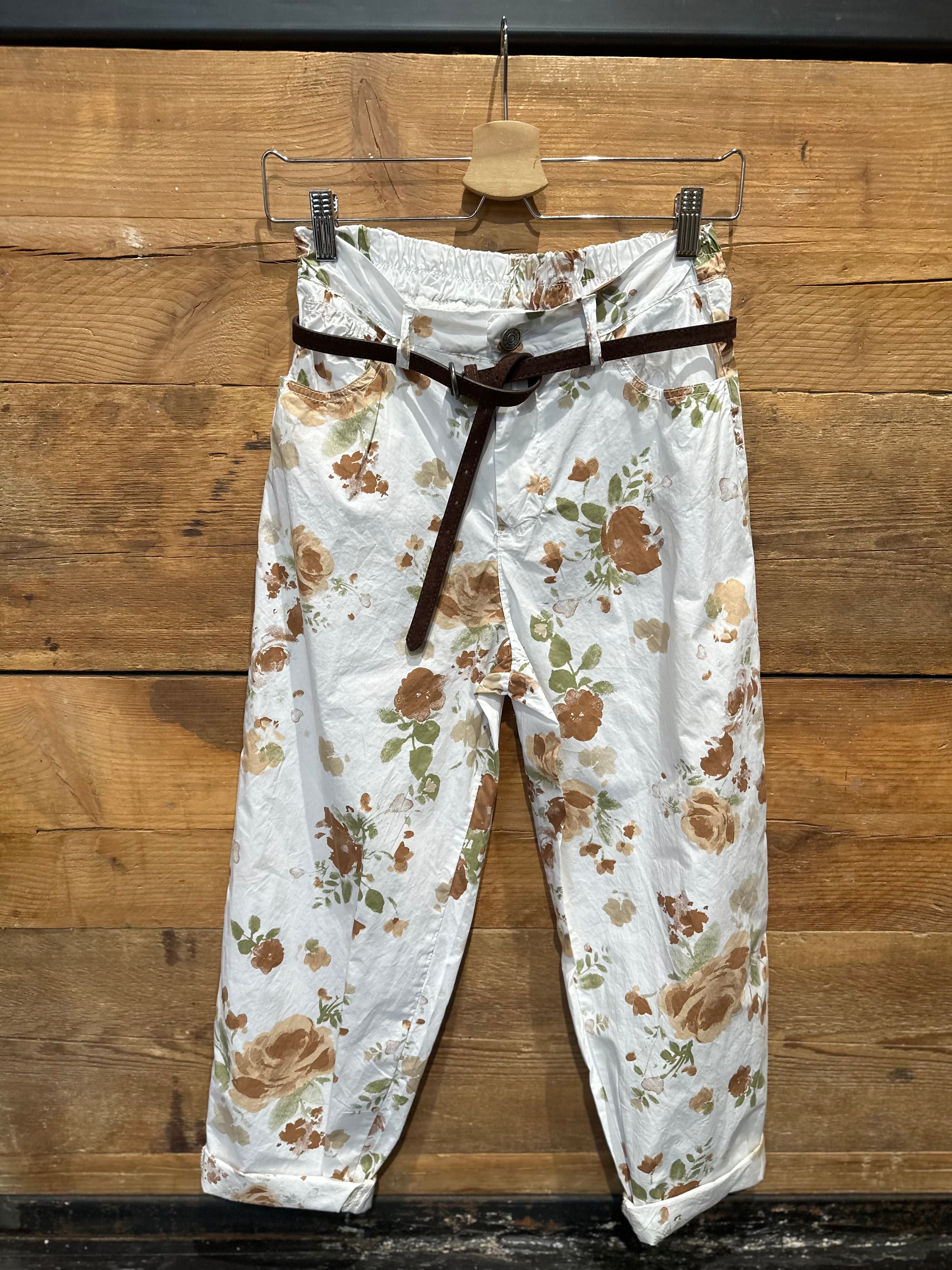 Pantaloni Fiori Cuoio _ Mi.LE. for soku