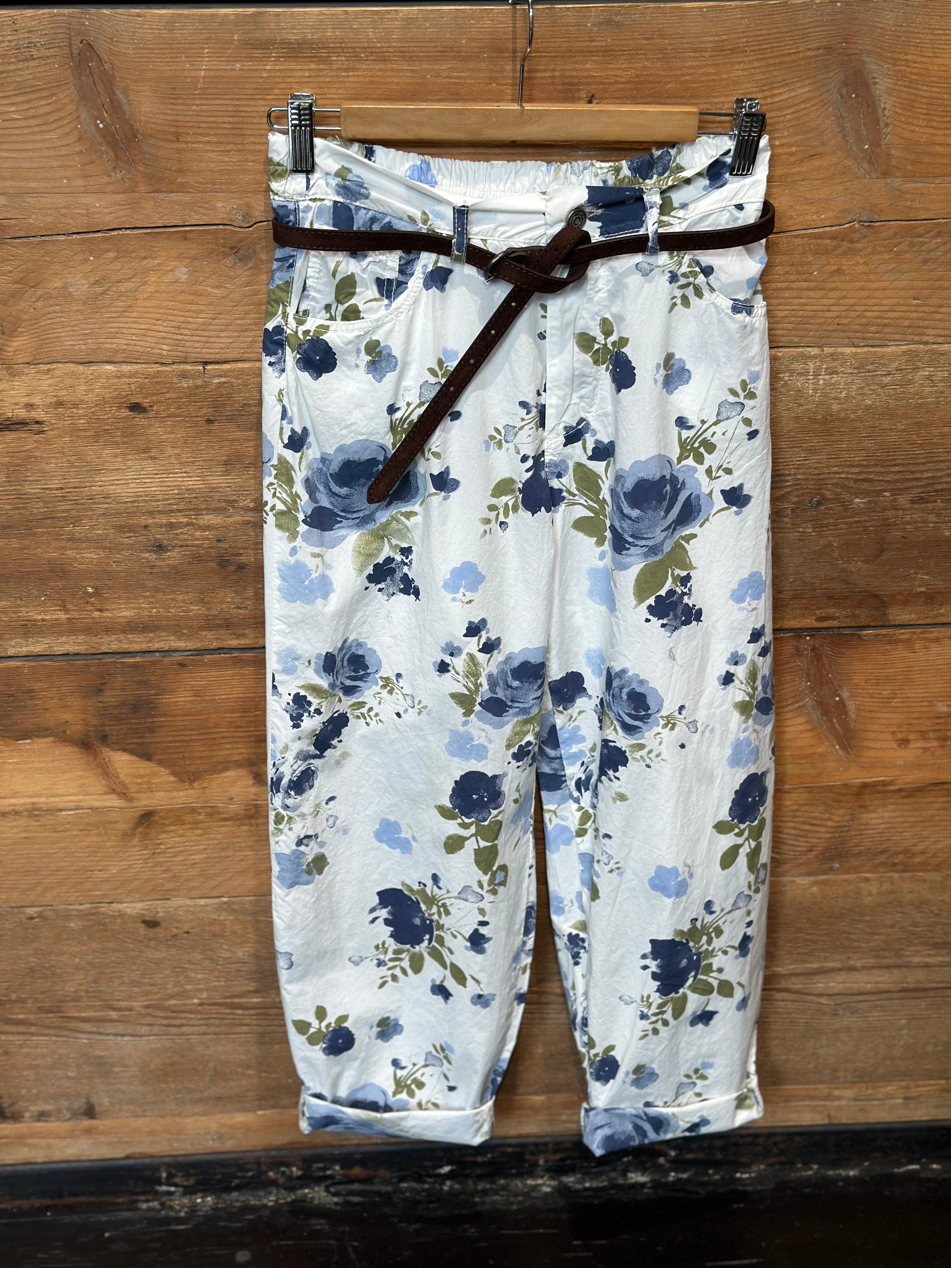 Pantaloni Fiori Blu _ MI.LE. for soku
