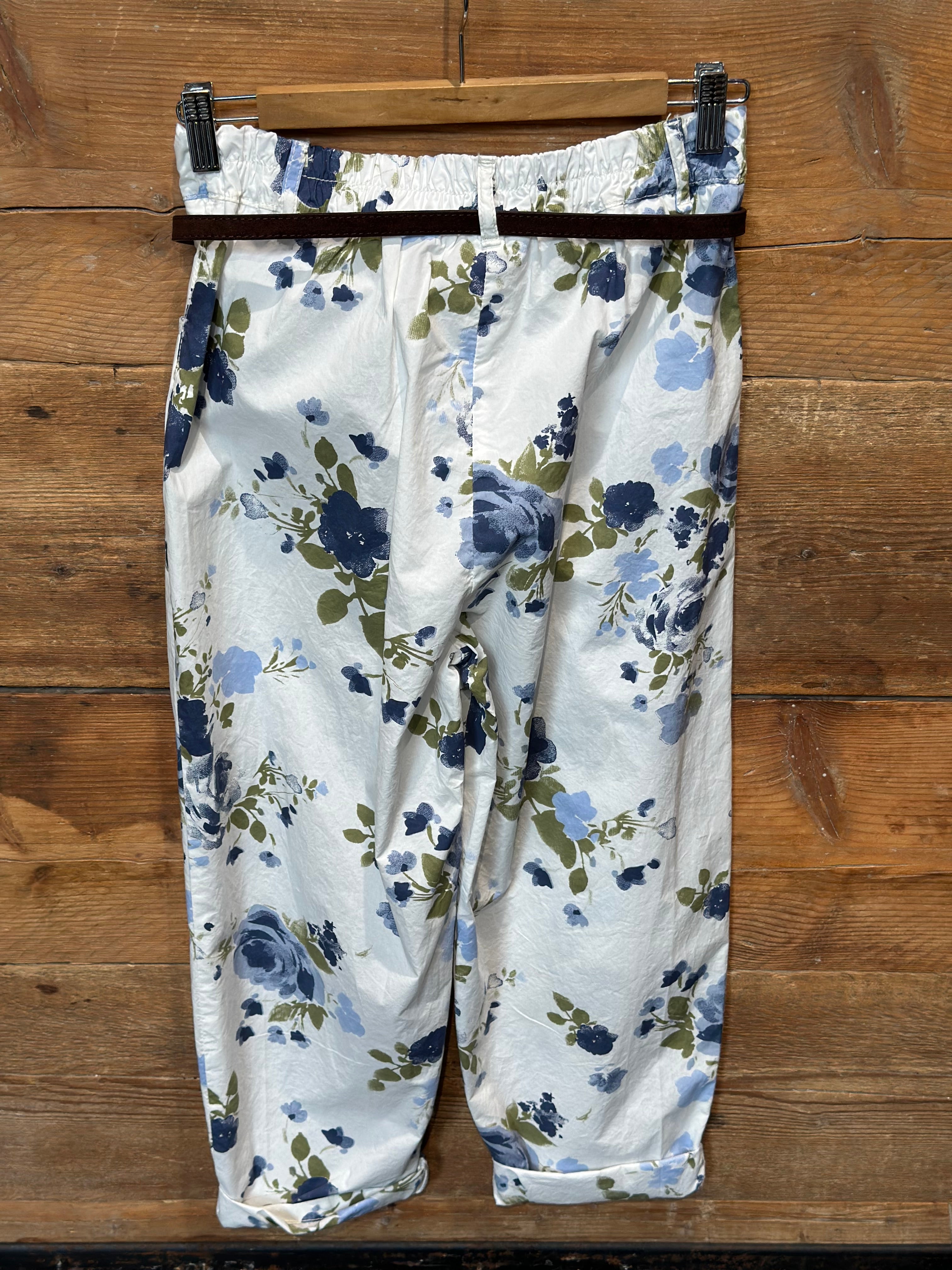 Pantaloni Fiori Blu _ MI.LE. for soku