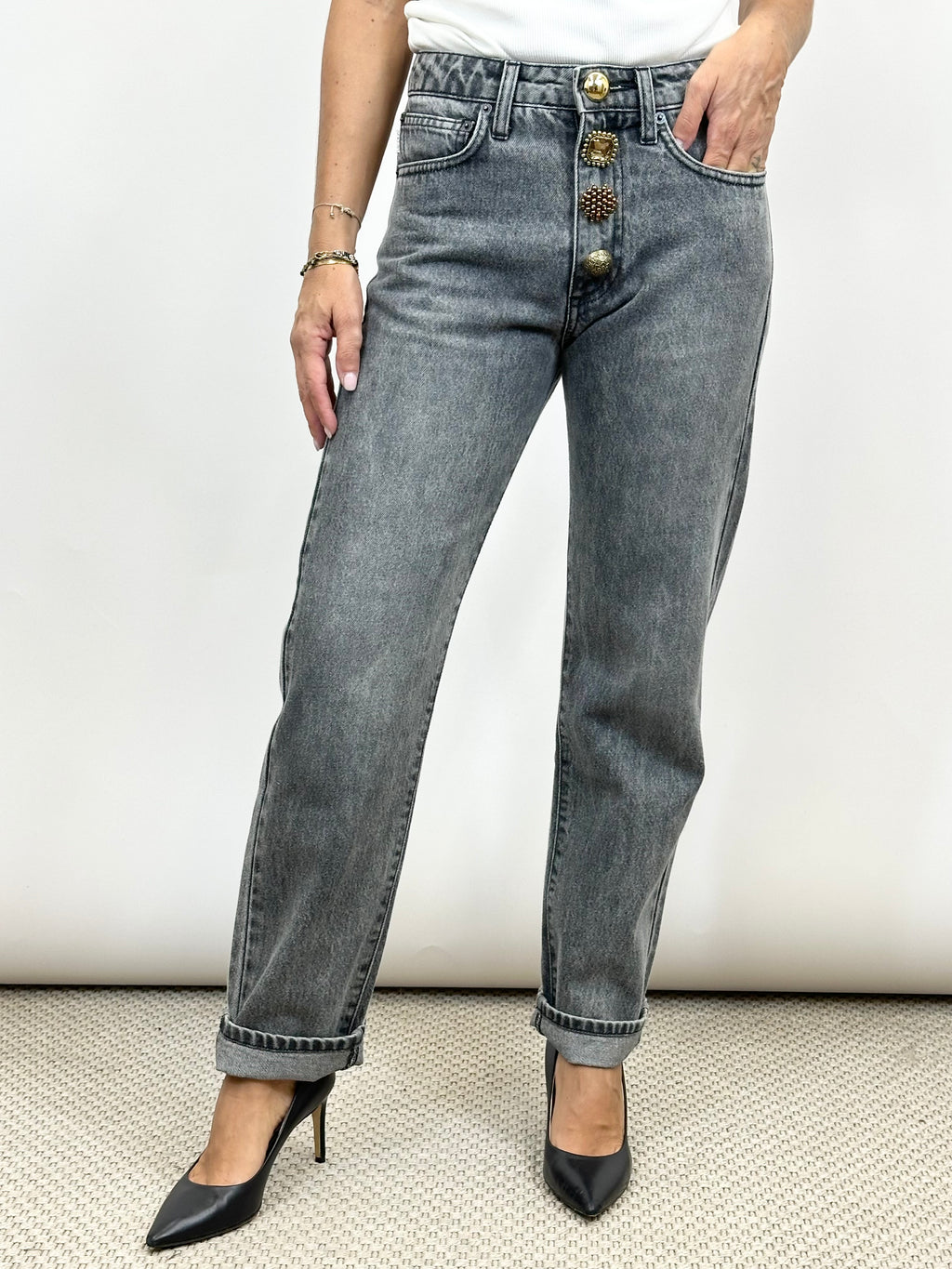 Jeans Zoe Bottoni Gioiello _ Vicolo