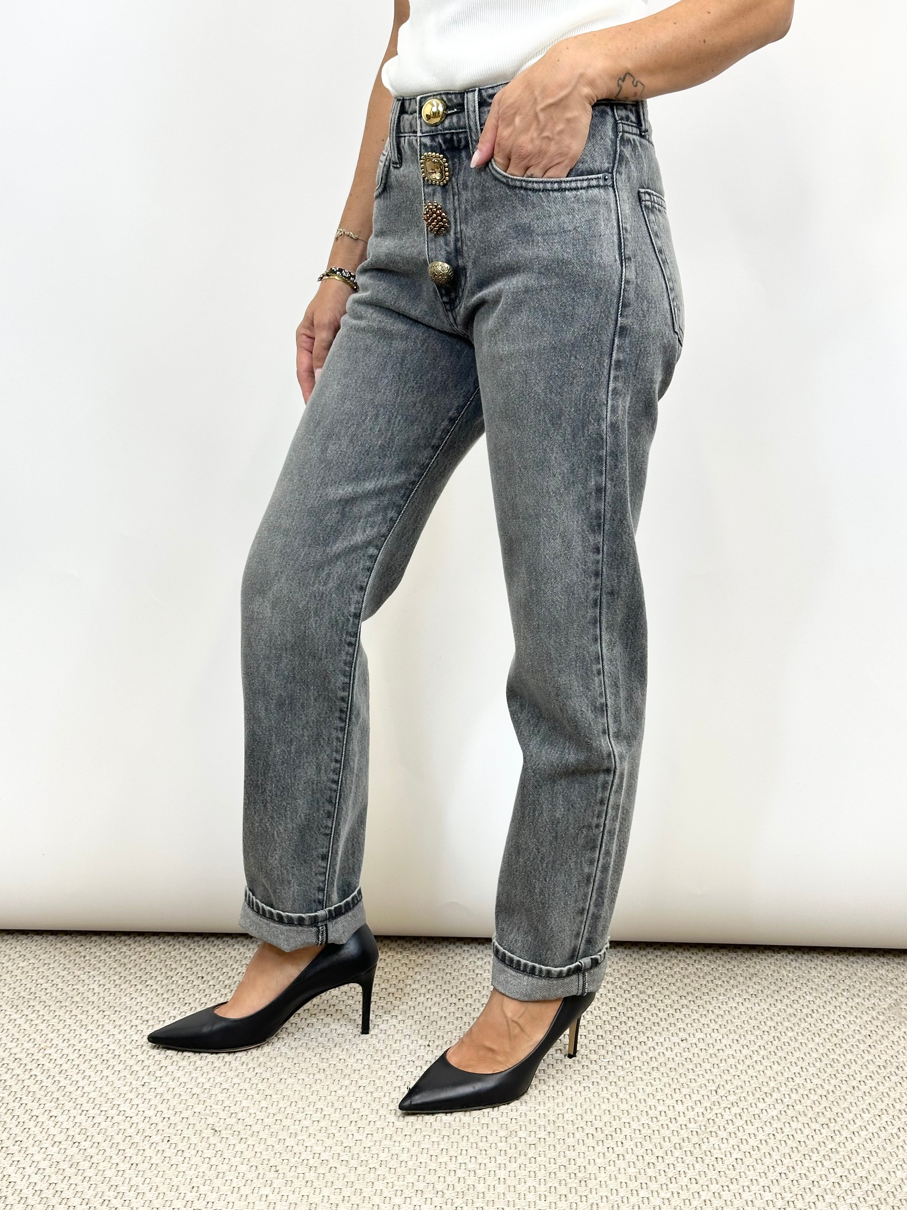 Jeans Zoe Bottoni Gioiello _ Vicolo
