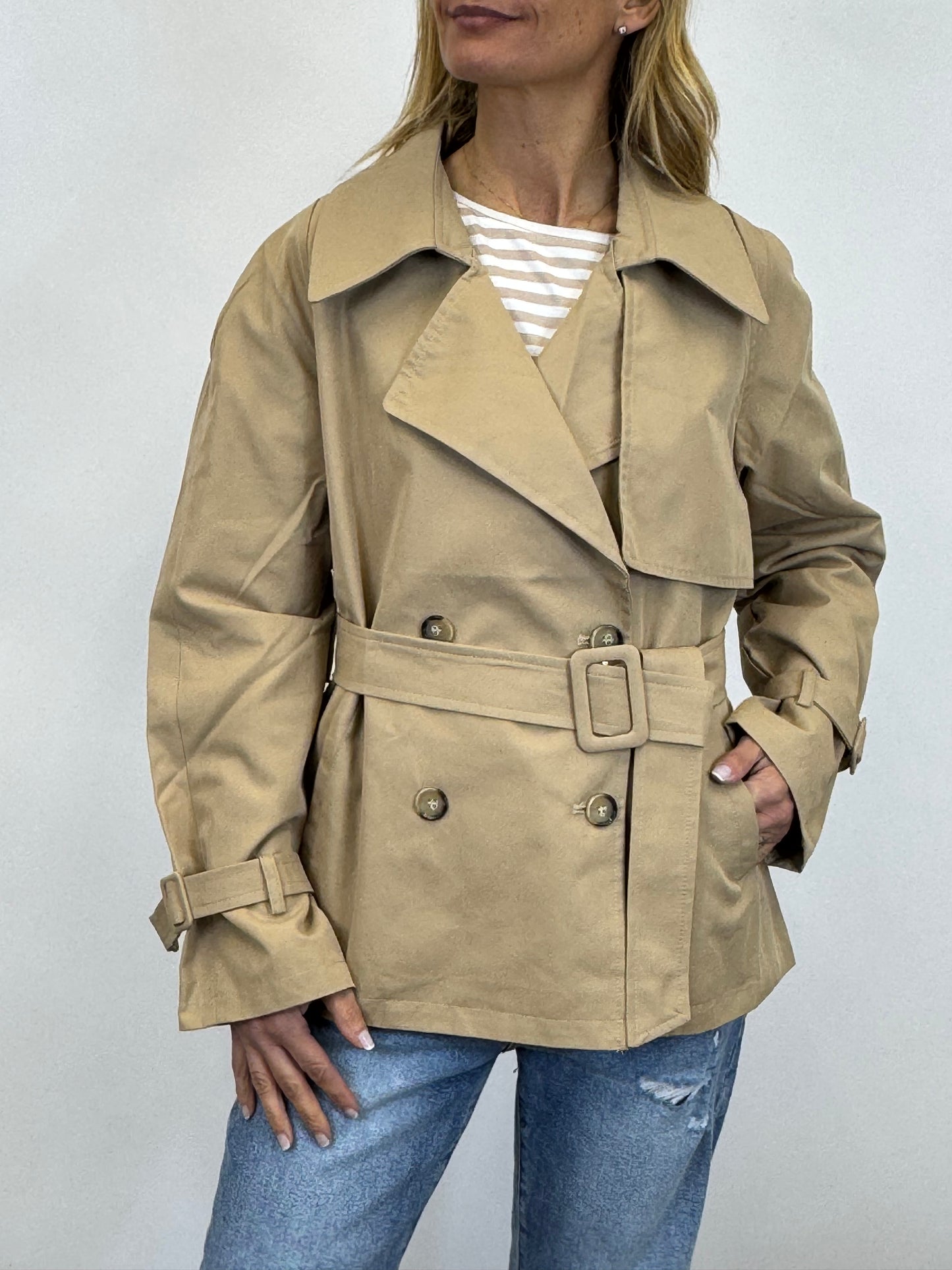 Trench Corto MI.LE. for soku Beige