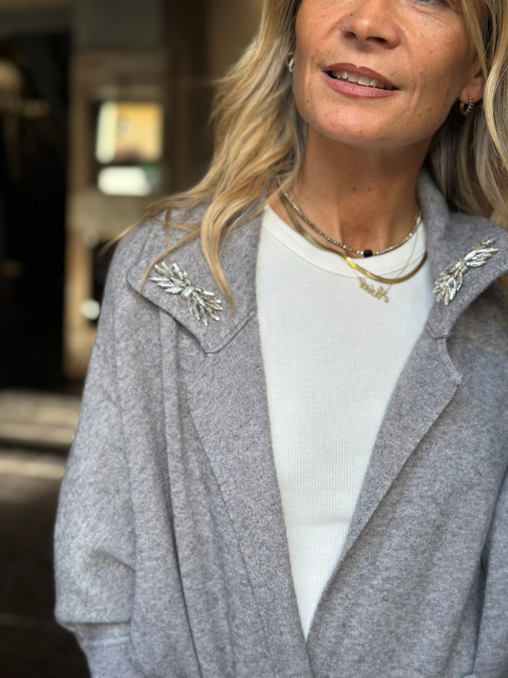 Cardigan "Essenziale" Grigio _ MI.LE. for soku