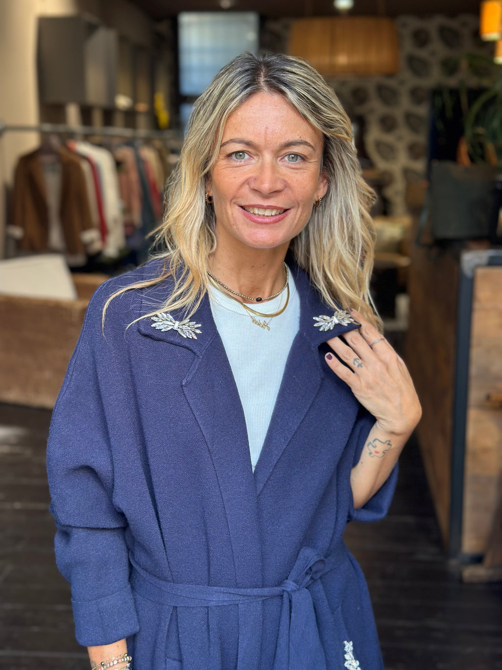 Cardigan "Essenziale" Blu _ MI.LE.for soku